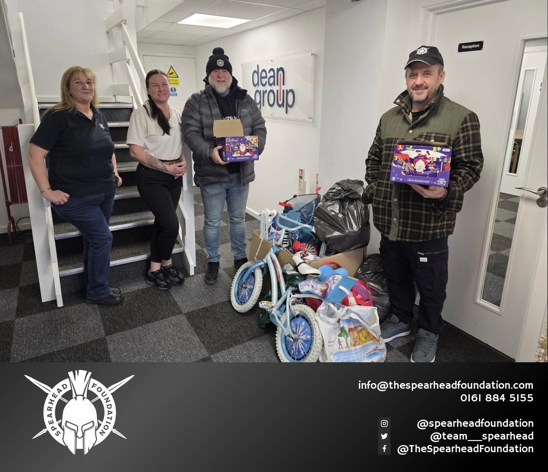 Thank you to The Dean Group, who every year for the last three years have provided us packs and bags of presents for our Christmas Miracle Programme.
In the next few days these presents will be broken down and given to families across the borough, families who are all working but unfortunately can’t afford a proper Christmas this year.
If you want to support us, you can. We still have time to purchase presents and collect of local! We are also on the look out for hats, gloves and scarves. Even socks for our homeless programme on Tuesday evening.
You can donate here: www.thespearheadfoundation.com/donate
Thank you for continuing to support our organisation.