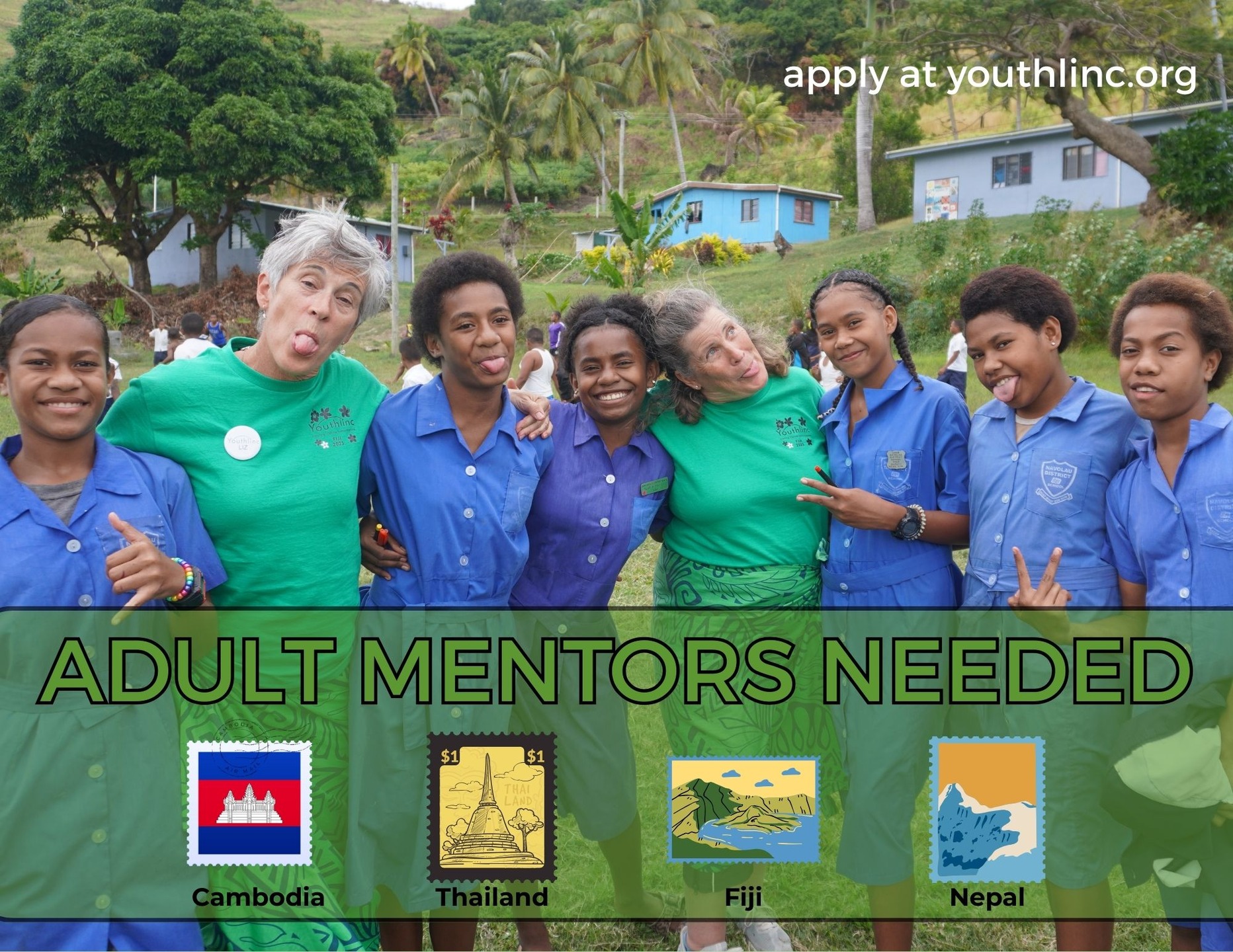 We’re looking for adult mentors to join Youthlinc Service Year teams traveling to Cambodia, Thailand, Fiji, and Nepal 🌍
Mentors play a key role in supporting youth, ensuring safety, and guiding meaningful service project experiences.
Know an adult who would be a great fit? Tag them, share this post, or encourage them to apply and join a Service Year as a mentor.
🔗 Register at youthlinc.org