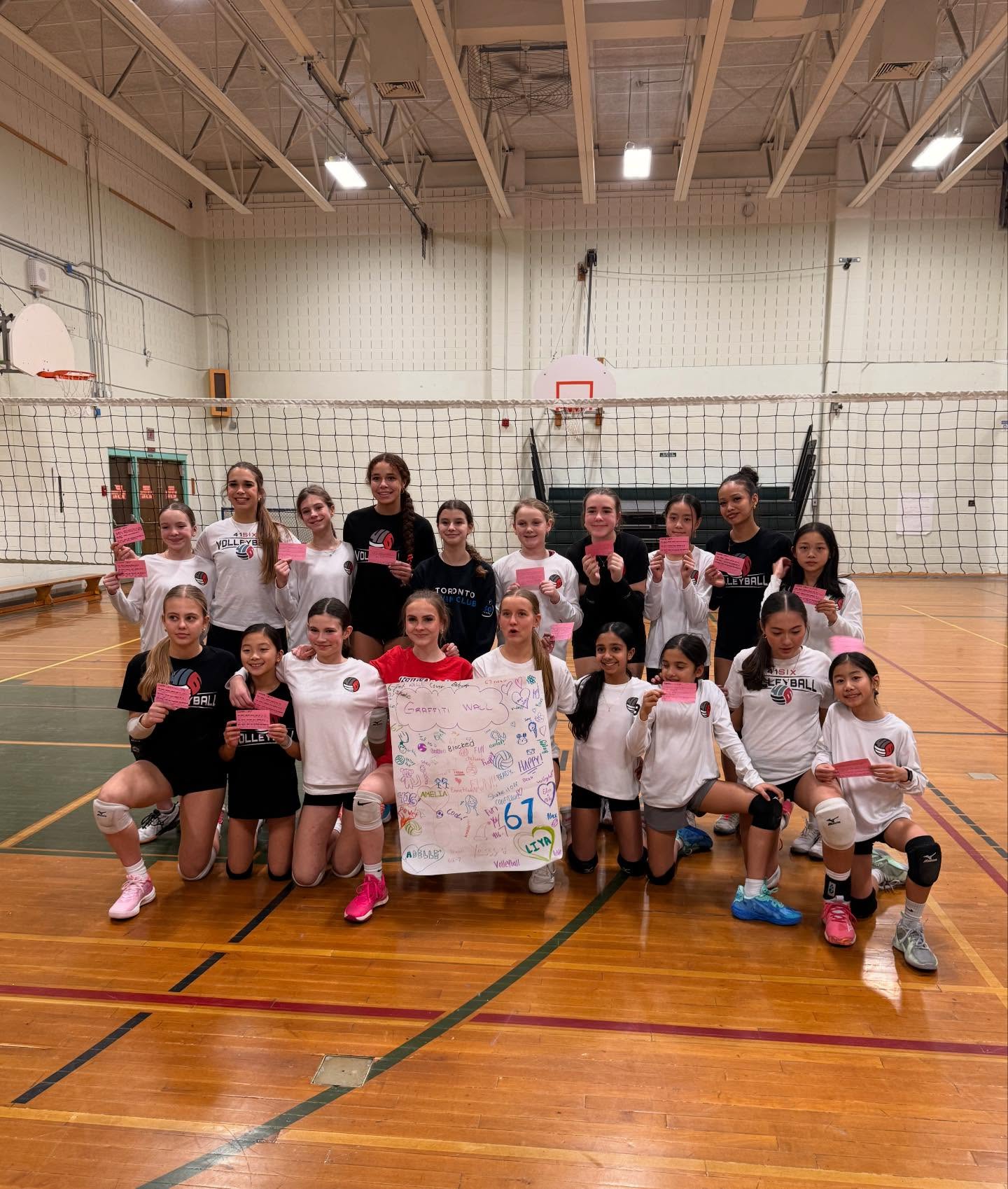 Our 16UG Waves @41six_waves and 12UG Bounce shared the court for an unforgettable Mentor Night! A space for connection, inspiration, and sisterhood in sport 💗💪🏻
The athletes paired up, shared stories, asked big questions, created team handshakes, took on skills challenges, filled a Graffiti Wall with words of strength and encouragement and ended the night exchanging Courage Cards with one another.
This is what the 41Six pillars — Character, Heart, Passion & Belief — look like in real time.
So proud of these young leaders and the community we’re building together.🫶🏼🏐