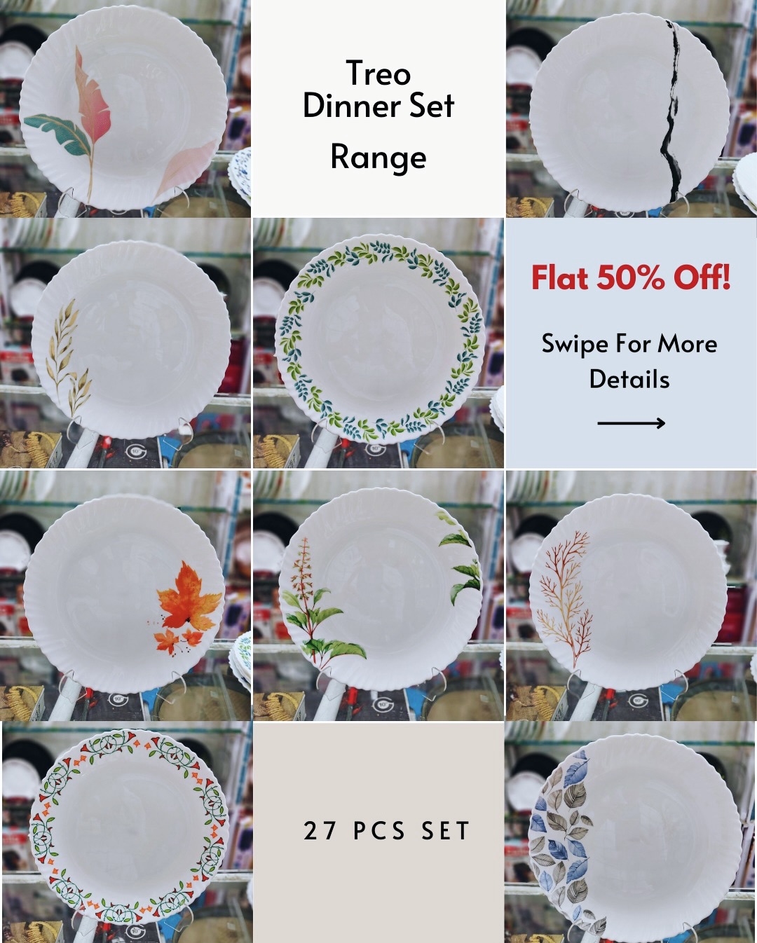 Treo Dinner Set – 27 Pcs Range 🍽️
Includes:
6 dinner plates
6 quarter plates
6 katori
6 soup bowls
2 serving bowls
1 rice plate
MRP: ₹3,695
Our price: ₹2,200
Offer price: ₹1,850 (limited time)
DM us to order OR WhatsApp us on - 9820108650 OR visit our shop.
Full address mentioned in bio.
Near Crawford Market, Musafir Khana, Mumbai.
Wholesale & retail available.
#krishnacrockery #flat50off #50percentoff #salealert #offeralert #dinnerset #treodinnerset #crockerysale #crockeryshop #crockerywholesale #crockeryretail #hotelware #kitchenwareindia #tablewareindia #mumbaibusiness #crawfordmarket #musafirkhana #mumbaishop