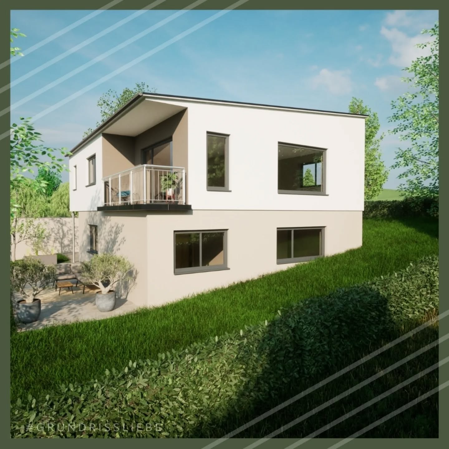 Was tun bei Hanglage und wenn das Haus aber nicht übermäßig groß werden soll?
Einfach das Konzept anpassen 😜 EG wird als Wohnkeller ausgeführt und liegt zum Teil im Hang, Schlafzimmer und Kinderzimmer befinden sich dort, ebenso wie das Bad und der Technikraum.
Das Obergeschoss ist der Wohnraum - die gerade Treppe bietet schon beim Hinaufgehen den Blick in das Grüne - Wälder und Wiesen liegen direkt hinter dem Grundstück.
Küche, Essen und Wohnbereich profitieren dann ebenfalls von dem Blick, alles ist in diese Richtung ausgerichtet - Licht, Helligkeit und Aussicht 😍
Würdet ihr euch auch vom "klassischen" Konzept trennen und Wohnen/Schlafen tauschen?
#grundrissliebe #Hausbau #Holzhaus (Keller in Beton 😜) #Hanglage #Keller Fertighaus FertighausWeiss Pultdach Aussicht Wald Wiese Balkon Haus Neubau Grundriss Urlaub