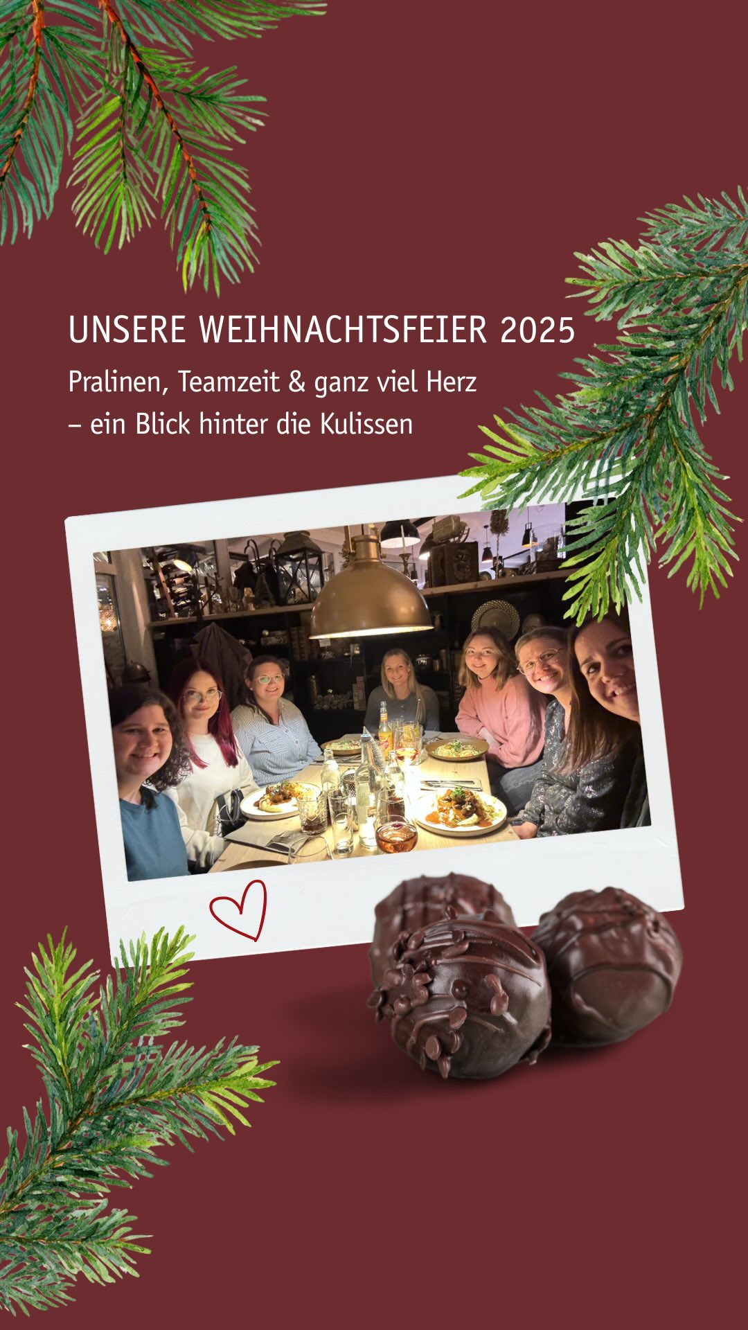 Das war unsere Weihnachtsfeier 2025. ✨
Gemeinsam lachen. Neues ausprobieren. Zeit teilen. 🍫💝
Wir haben uns zuerst im Pralinenkurs bei @tantekrusti ausprobiert – gerührt, geknetet, probiert (und vielleicht auch ein bisschen zu viel genascht 😋).
Anschließend ging es weiter in die Fischerhütte nach Bad Lippspringe: gutes Essen, tolles Ambiente und einfach Raum für schöne Gespräche. ❤️
Solche Momente erinnern uns daran, wie wichtig Teamgefühl ist – im Praxisalltag, aber auch darüber hinaus.
Danke an alle, die diesen Tag so besonders gemacht haben!
Auf ein gemeinsames, starkes neues Jahr! 🎄✨
#bts #logopädieteam #weihnachtsfeier #hinterdenkulissen #teammoment #logopädiepraxis #praxisalltag #teamliebe #danke #salzkotten #weihnachten2025