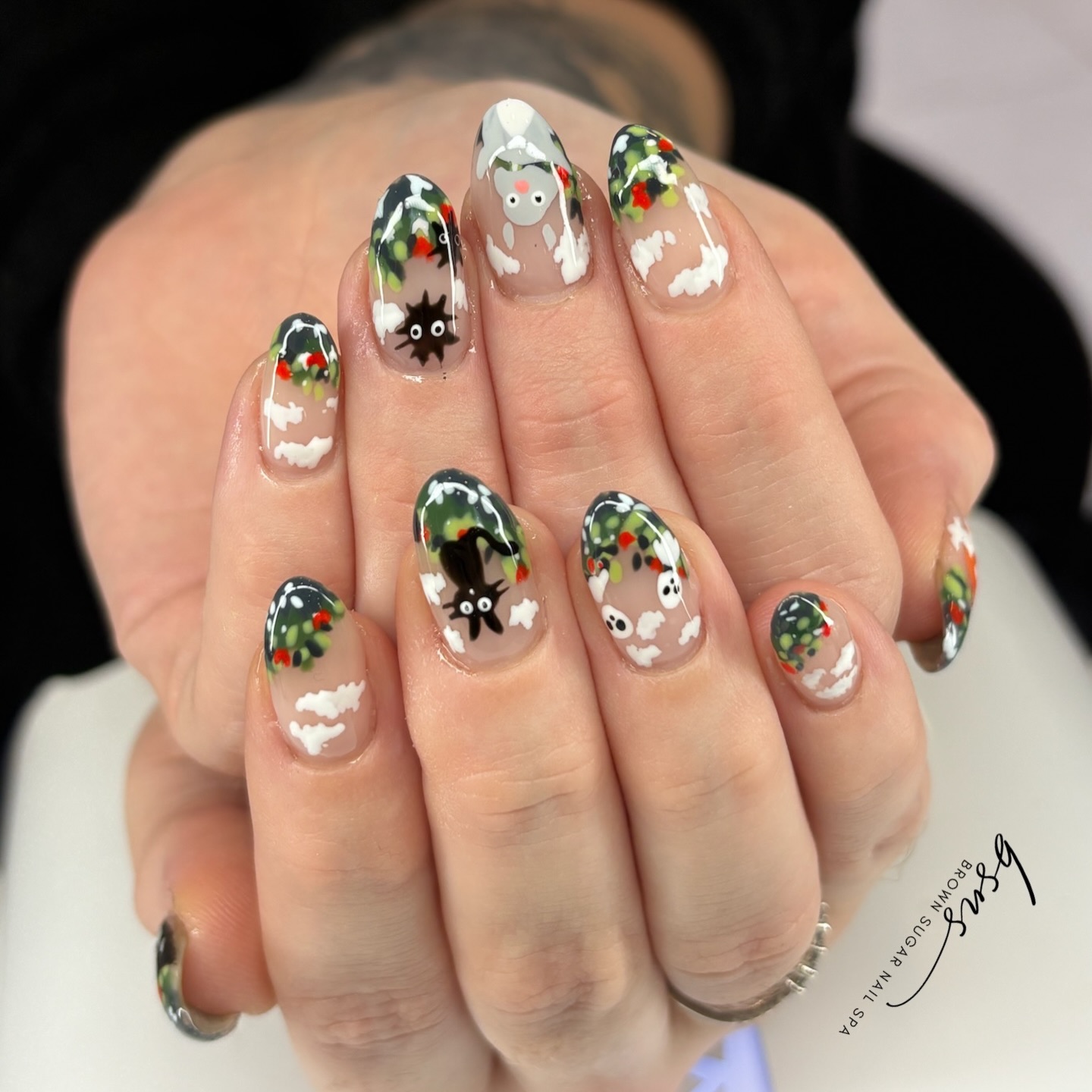 If you know, you know 👀🖤 by Meeka
Soot sprites, winter clouds, and main-character energy only.
#brownsugarnailspa #WinterNails #GhibliNails #NailDesigns #NailInspo