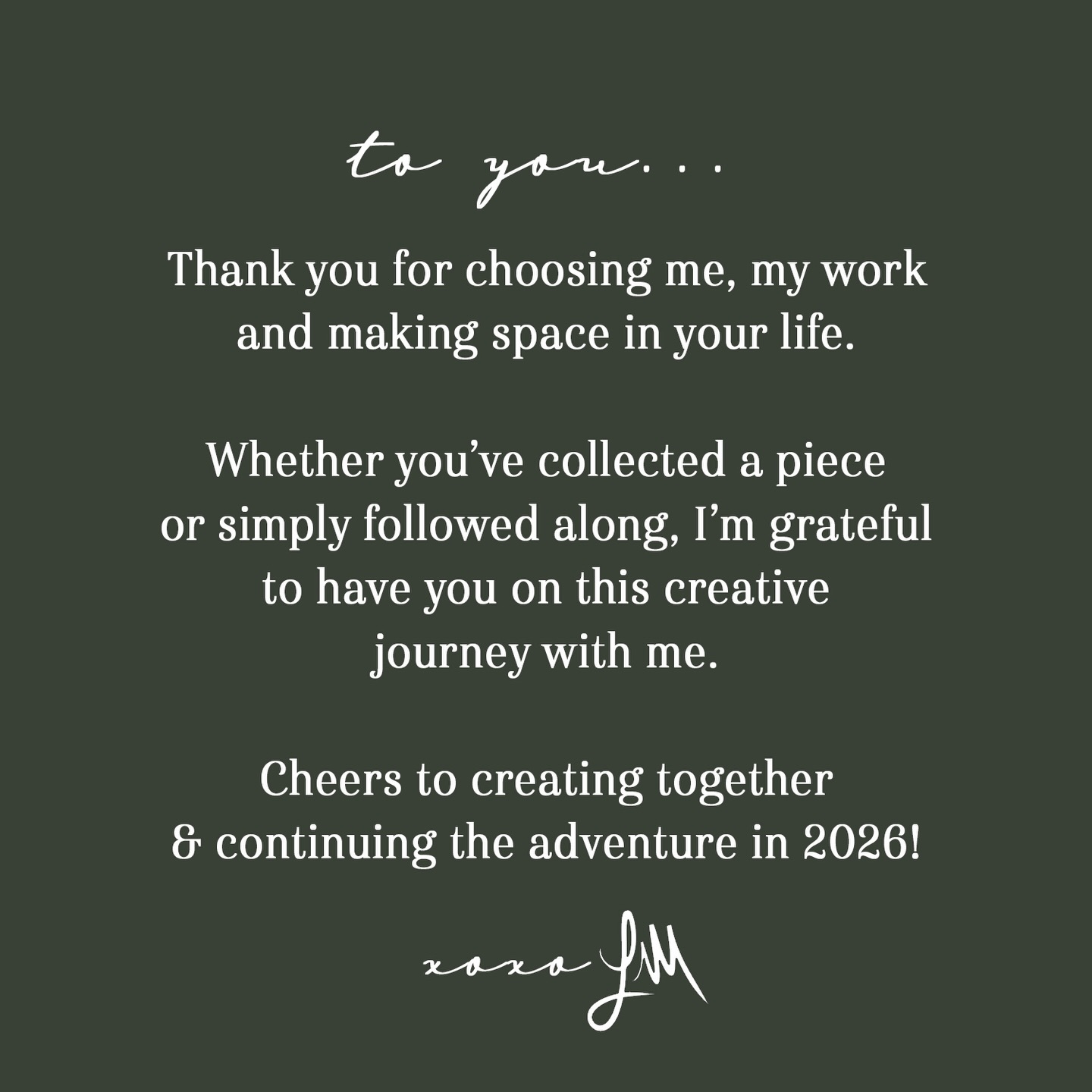 Art doesn’t exist in isolation… it grows because of the people who make space for it ❤️ Beyond grateful for every collector, every kind word and every quiet follow along the way. Ready to wander and evolve in 2026 ✨ #sendinglove
#gratefulheart #creativejourney #artlife #supportartists #art