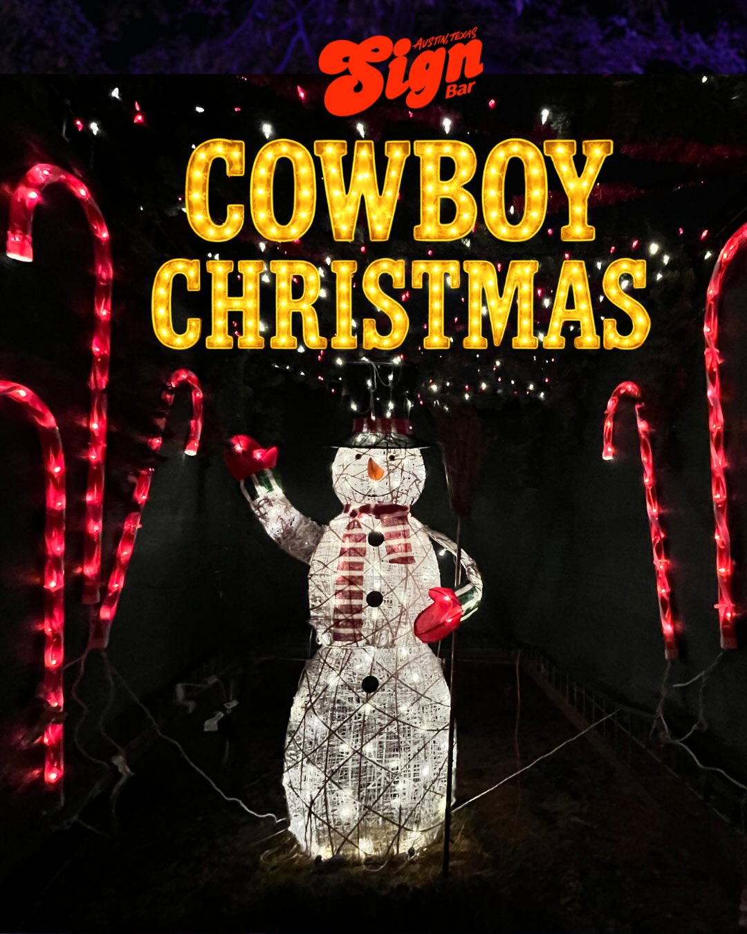 Last call, partners 🤠🎄
Cowboy Christmas is ridin’ out—final nights at @signbaraustin.
Neon glow, outlaw cheer, whiskey warm, boots on.
If you’re gonna come, now’s the time! We can’t wait to glow with you!