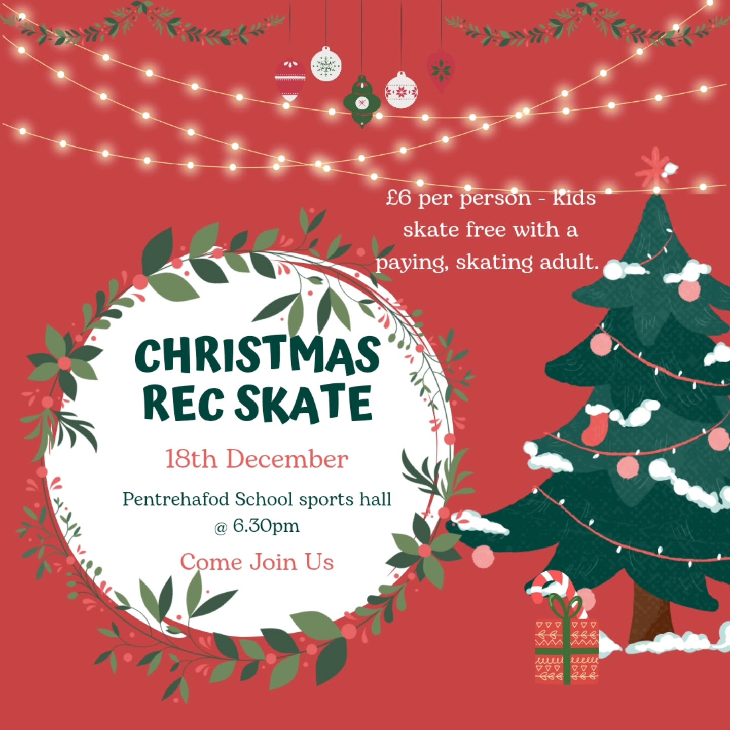 Christmas rec skate tonight!
Www.skatefitness.co.uk to book your slot.
Everyone welcome!