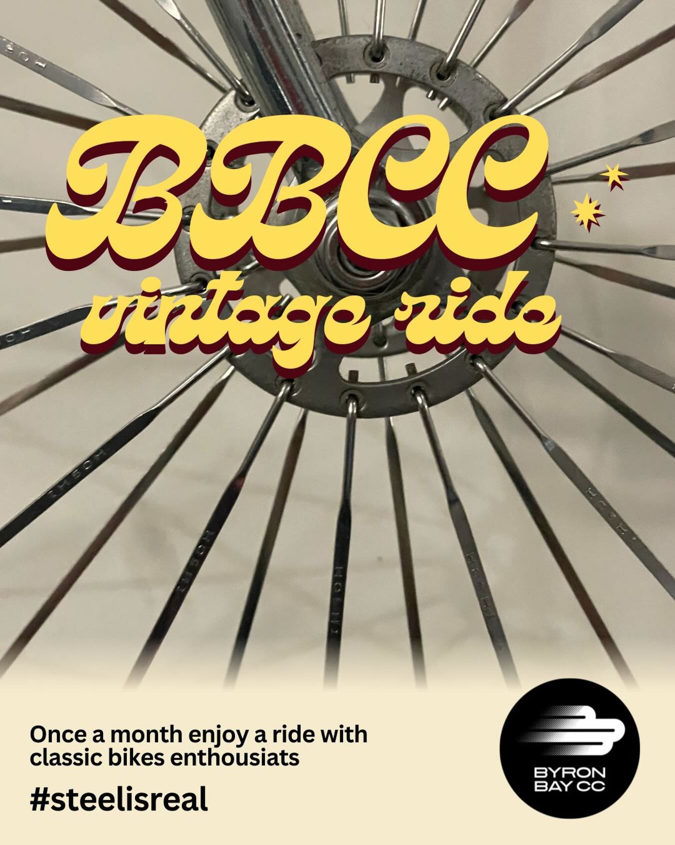 Vintage Ride this Sunday 🚲✨
Steel is real, socks are high, and the vibes are immaculate.
Roll out with us this Sunday for the BBCC Vintage Ride — beautiful old bikes, good humans, cruisy pace and plenty of coffee chat along the way.
Dust off the classic, pull on the wool, and come spin some easy k’s with the crew.
All welcome. No racing. Just rolling
7:00 am Bay Grocer
#steelisreal #byronbay #jingiwalla #togetherweride #sundaysocial