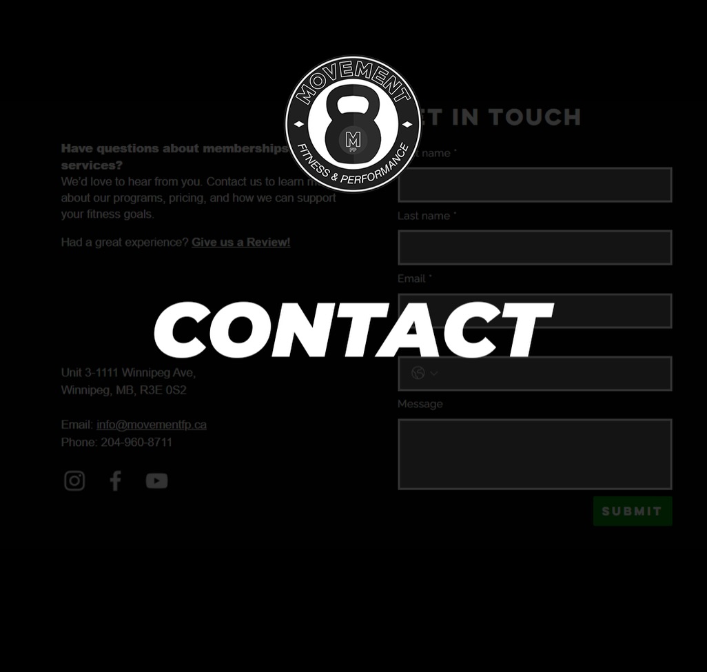 Interested in the gym? Maybe you have some questions? Or maybe you want to schedule a tour?
Contacting us simple! Reach out today. Weâre here to assist in anyway we can to ensure you have a great experience here at Movement!