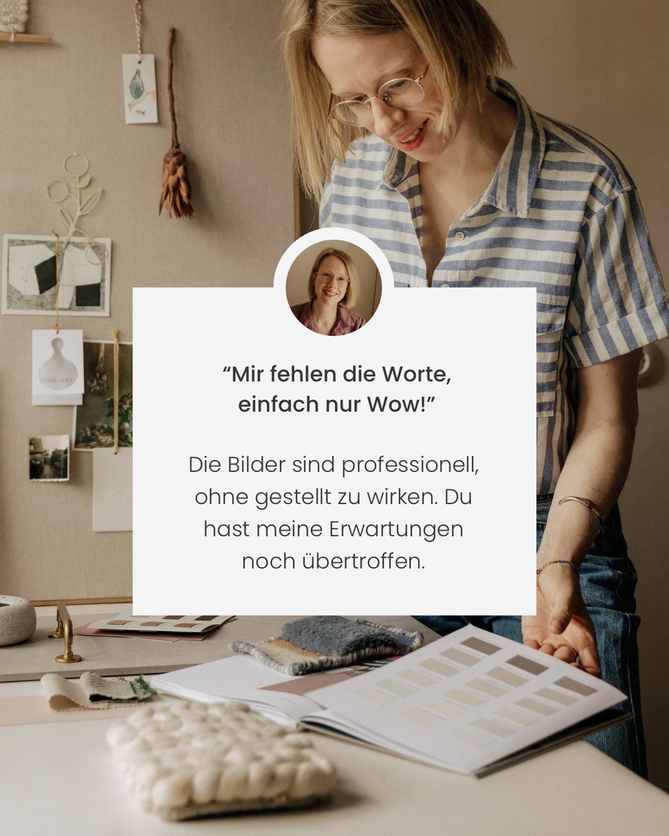 Kundenfeedback wie dieses berührt mich jedes Mal aufs Neue 🥹❤️
Nicht nur, weil es schön ist, so etwas zu lesen. Sondern weil ich weiß, was davor oft mitschwingt.
Zweifel. Unsicherheit.
Die Frage: Bin ich sichtbar genug? Wirke ich professionell und trotzdem wie ich selbst?
Genau deshalb ist mir ein Briefing vor dem eigentlichen Shooting so wichtig! Schon in unseren Gesprächen nehme ich euch diese Unsicherheit ab.
Ich erkläre euch, wie und warum wir fotografieren.
Und vor allem: Bei mir müsst ihr nichts spielen, nichts darstellen, nichts „können“.
Ich fotografiere euch in eurem Metier, in eurer Expertise. Dort, wo ihr euch sicher fühlt!
Denn eure größte Stärke ist ohnehin schon da: die Liebe zu eurer Arbeit. ❤️
Wenn ihr euch darauf konzentriert, entsteht etwas ganz Natürliches.
Authentische Bilder. Ruhig. Klar. Echt.
Und eine Sichtbarkeit, die sich gut anfühlt.
✨ Das Projekt zum Feedback zeige ich euch ganz bald.
📷
Ich bin Vicky, deine Personal Brand Fotografin.
Ich entwickle Bildwelten, die deine Persönlichkeit sichtbar macht und deine Expertise spürbar.
Leise, aber wirkungsvoll.
Damit du von einem reinen Portfolio-Showroom zu einer Brand mit Haltung wirst. Eine Brand, die Vertrauen und Klarheit schafft und dich von austauschbar zu unverwechselbar macht.