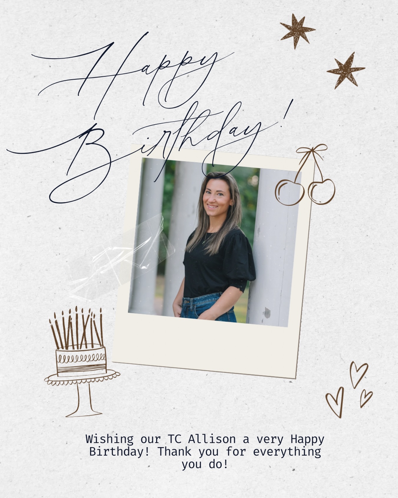 From all of us at TransactionAlly, Happy Birthday Allison! Hope you have a fantastic day and year ahead!