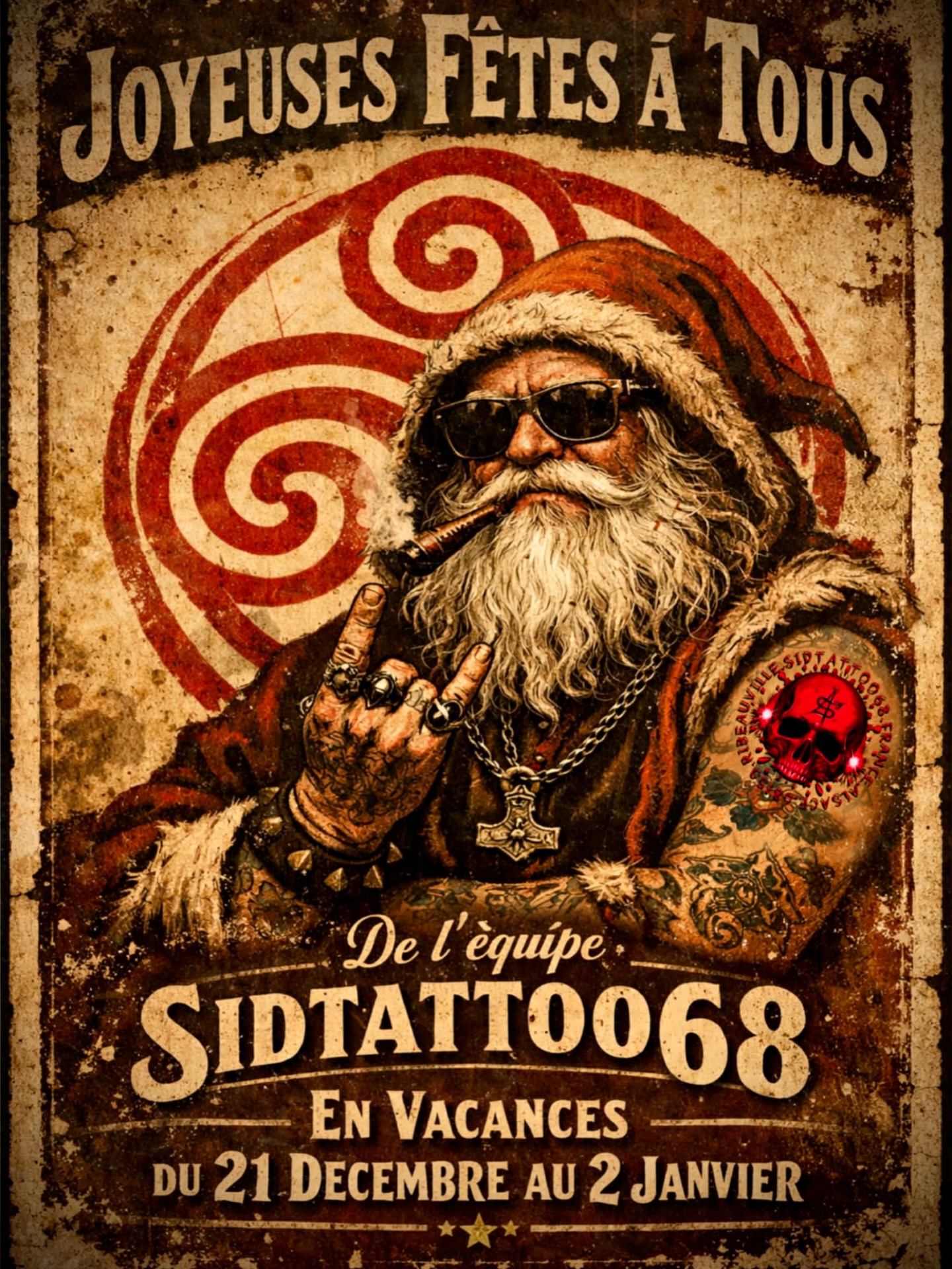 Joyeuses fêtes à tous 🎄🔥! De l’équipe @sidtattoo68 @lunovnitattoo @astrenasink