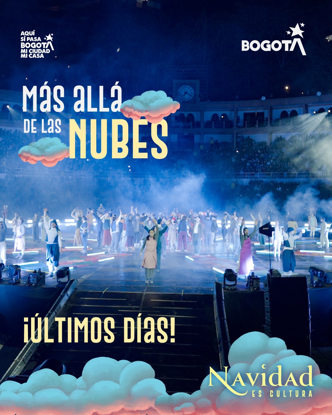 Detrás de cada luz que se enciende y cada artista que baila, canta, actúa y vuela, hay cientos de manos bogotanas trabajando incansablemente. 🙌
Lo que verás en la Plaza es el resultado de la pasión de un equipo gigante unido por un mismo sueño. ❤️
¡No te quedes sin vivirlo! La temporada continúa y te estamos esperando para soñar juntos en las próximas funciones.
🗓️ Te esperamos: Del 17 al 23 de diciembre.
📍 Plaza Cultural La Santamaría.
⏰ Funciones: 7:00 p.m. y 9:00 p.m.
🎟️ Entrada libre hasta completar aforo
Bogotá sueña Más allá de las nubes en la Plaza Cultural La Santamaría. ☁️
@CulturaenBta @alcaldialocalsantafe @alcaldiadelacandelaria @idrdbogota @alcaldiabogota
#NavidadEsCultura2025 #BogotaSoñada #MasAllaDeLasNubes
Una producción de Al Alba Producciones en alianza con La Gata Cirko.
@alalbaproducciones @lagatacirko
Producción general: Al Alba Producciones @alalbaproducciones
Dirección artística: Felipe Ortiz @felipe.moves
Dramaturgia: Johan Velandia @johanve_land
Director Técnico y Diseño de iluminación: Leonardo Murcia @leomurcia1212
Compositor y Director musical: Javier Ojeda @javocaravan
Directora circo: Luisa Montoya @luisa.lagatacirko
Asistente de circo: Jhon Yara @Jhonyarar
Coreografía: Gina Collazos @gicollazos
Coreografía de masas: Barbarana Pons @Barbypons
Asistente coreografía: Ingrid Londoño @ingriddanzapura
Direccion de Arte: Teatro de juguete @teatrodejuguete_creativo
Diseño de Vestuario: Teatro @teatrodejuguete_creativo @milena.forero79 en alianza con Kaftan @kaftancreador
Director Técnico de Aéreos: Boris Pulido @BorisPulido1978
Productor artístico: Marco Roa @alexai4
Realización de video: @colibri.film
Marketing digital: Bibiana Castillo @soybibicastillor