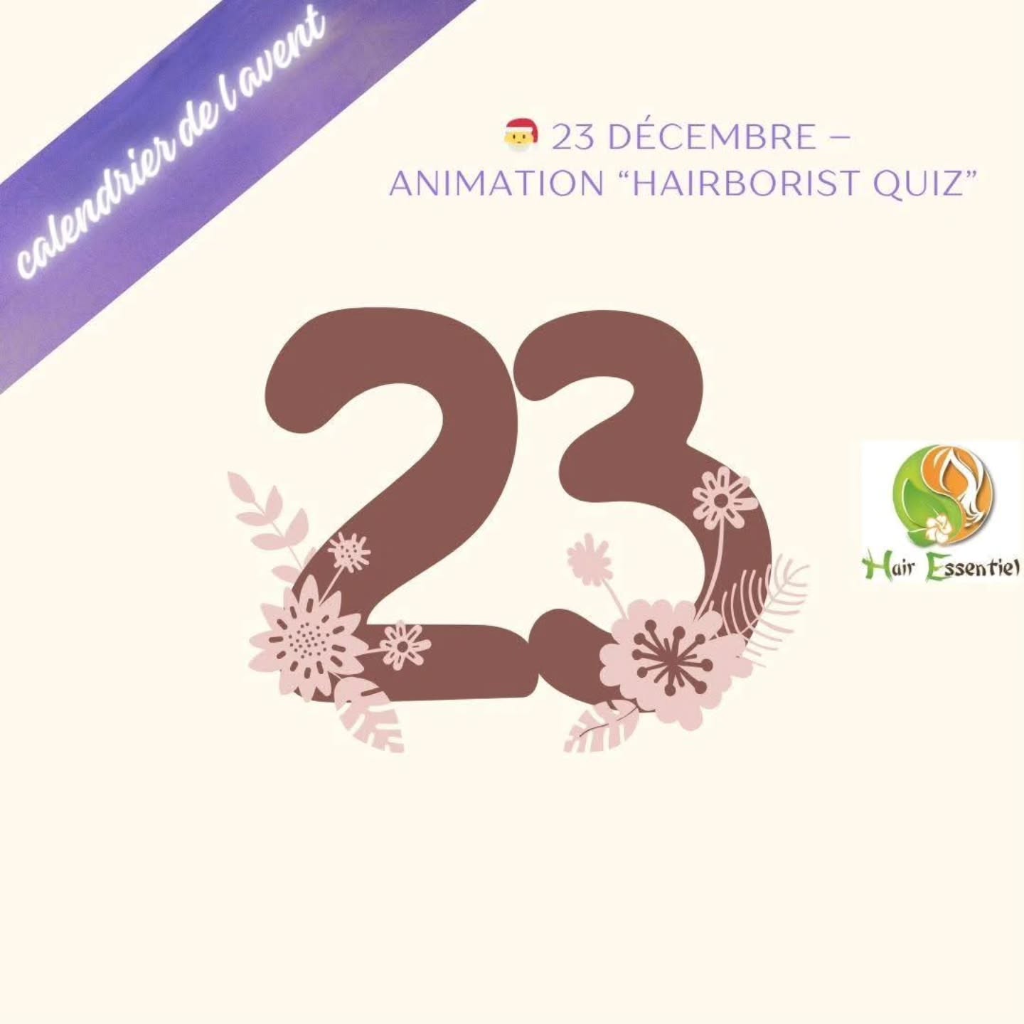 🎅 23 décembre – Animation “Hairborist Quiz”
🎅✨ Jeu du jour : Spécial Hairborist ! ✨🎅
Pour finir l’année en beauté, testez vos connaissances 😄👇
🎲 Vrai ou Faux ?
1️⃣ Les soins Hairborist contiennent des silicones ❌
2️⃣ Les produits sont 100 % naturels et certifiés bio ✅
3️⃣ Le Rénovator s’utilise uniquement en été ❌
💆♀️ Vous aviez tout juste ? Bravo 👏
Sinon… il est temps de venir les découvrir au salon 😉💖
Aujourd'hui - 20 % sur les coffrets rituel hairborist 'une huile, un shampooing et un hydratant'
#HairEssentielChalon #Hairborist #JeuDuJour #SoinsNaturels #HairSpa Noël2025 ChalonSurSaône