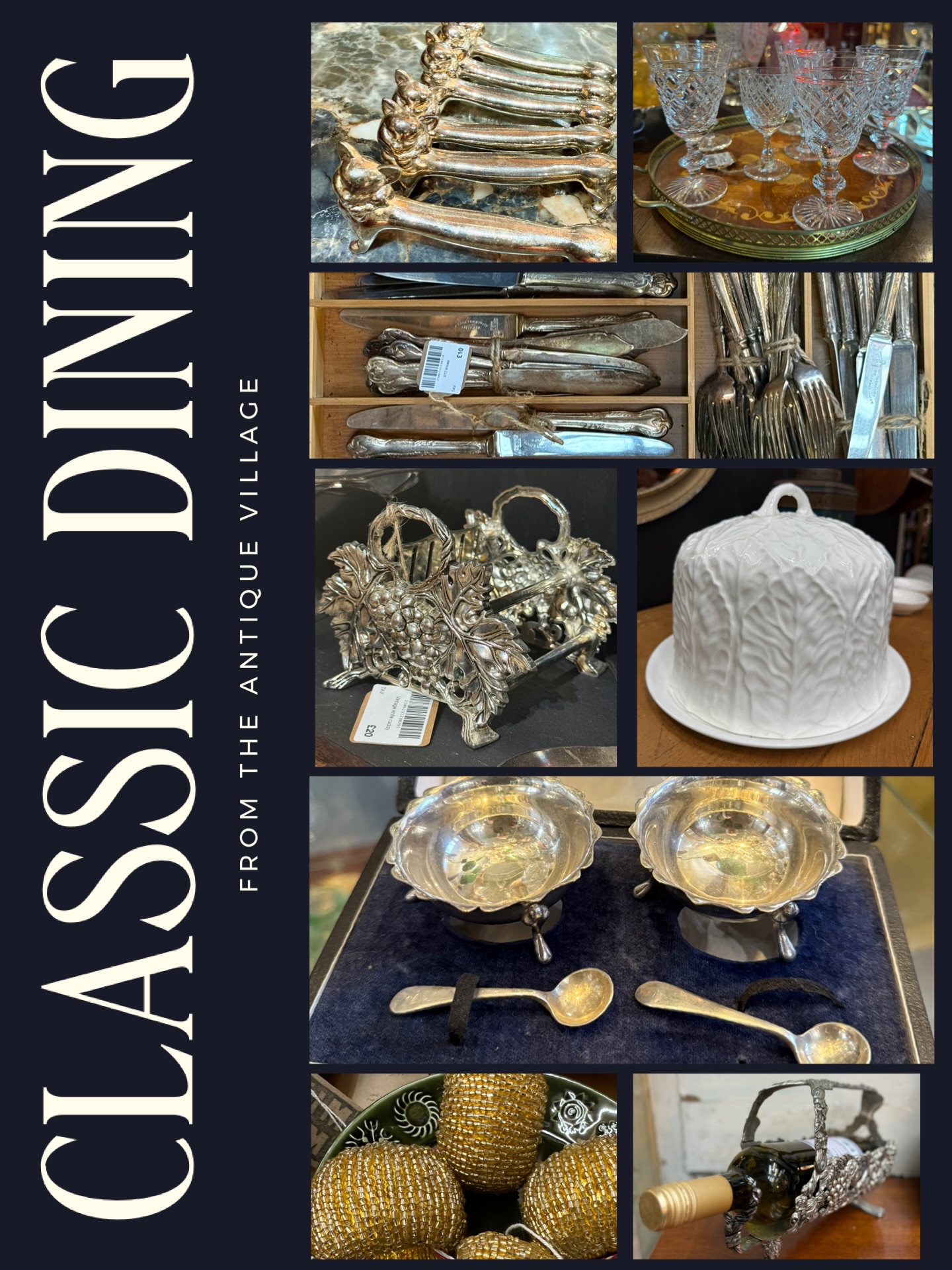Classic Dining is all about timeless style and thoughtful details — from elegant antique and vintage tableware to beautifully crafted cutlery, glassware made for special moments, and serving pieces that bring character to the table. Add refined linens and statement accents, and you have everything needed to create a dining setting that feels both classic and effortlessly inviting.
www.theantiquevillage.co.uk
#christmasgiftideas #christmas #christmasgifts #christmasshopping #vintagetreasures #theantiquevillagedevon #devon #devonantiques #classicdining #cutglass #winecooler #cutlery #vintageplates #antiquetables #dining
#antiquesdevon #antiquehome #antiquefurniture #antiquecollector #AntiquesShopping #antiquedealersofinstagram #vintagefurniture #antiques #vintage #vintagefinds #vintageforsale #antiquesforsale #antiquefinds #vintageshop