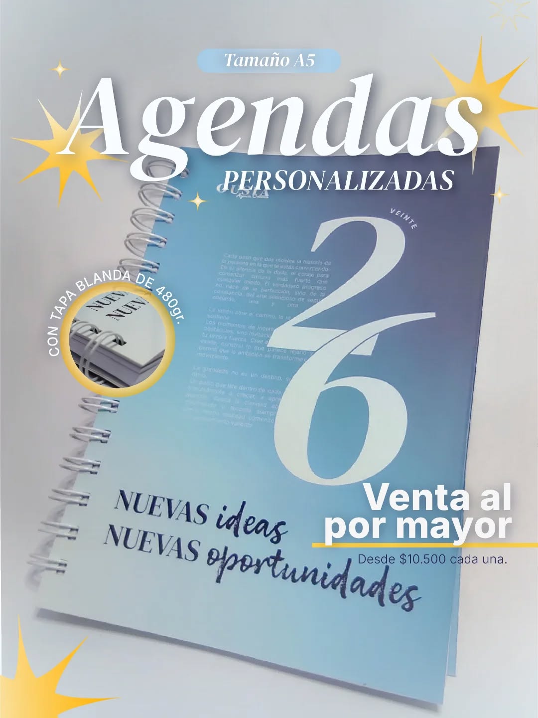 Cómo se va a organizar tu equipo en 2026? 📅✨
Mantene visible tu marca y acompaña a cada integrante de tu espacio durante todo el año!
Diseñamos Agendas 2026 personalizadas para instituciones y organizaciones
📘 Formato A5 (15 × 21 cm)
🎨 Tapas con diseño personalizado
📆 Calendario 2026, feriados, organizador anual, registro de datos y contraseñas
🌀 Doble anillado metálico a elección
📦 Hacemos venta minorista y mayorista!
Ideal para regalos de fin de año y comienzo del 2026.
📩 Consultanos y armamos la tuya!
https://wa.me/2213066895
#AgendasPersonalizadas #2026 #RegalosPersonalizados #DiseñoInstitucional