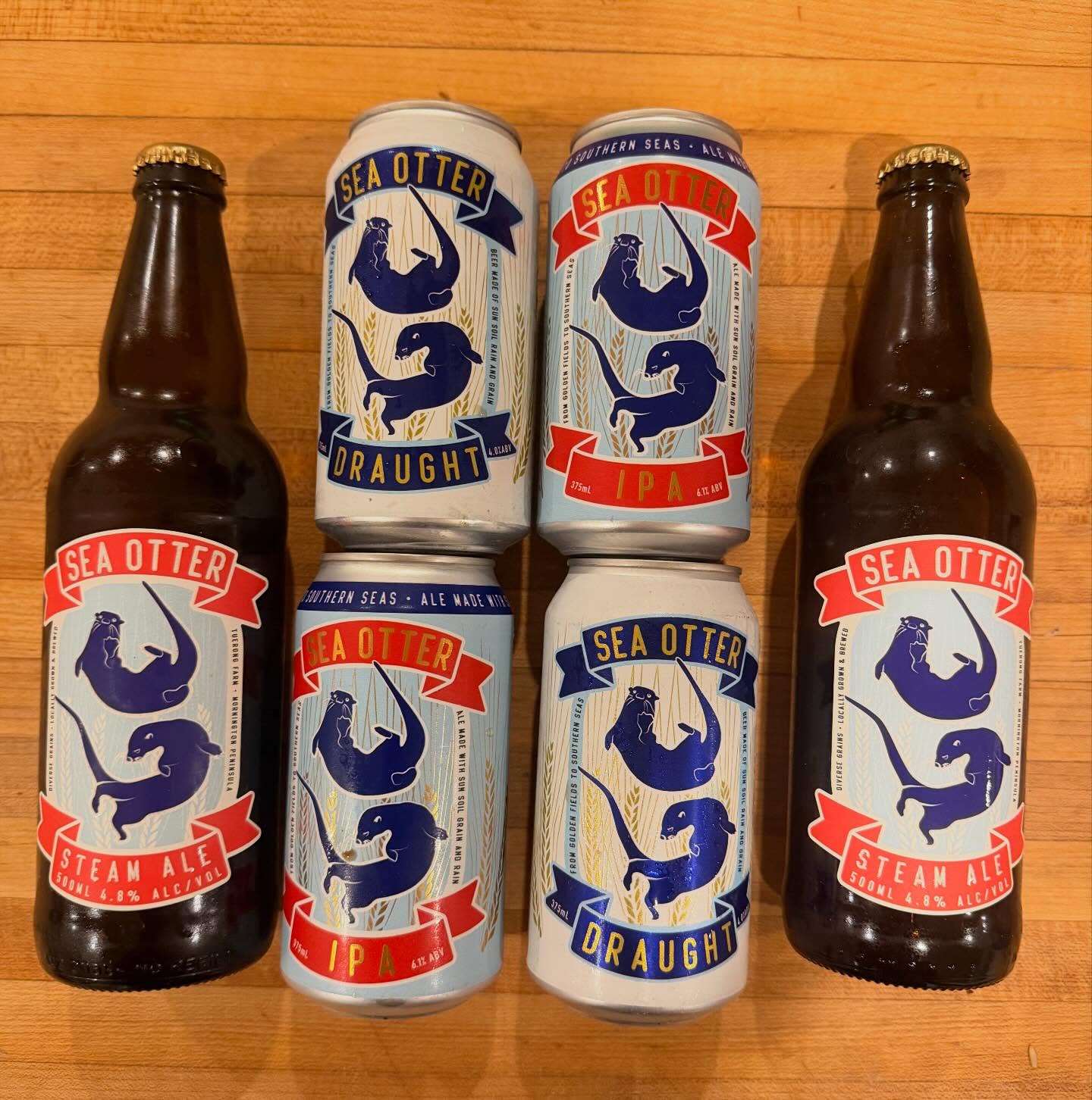 Beer is here! Sea Otter Draught 4% made by @devilbendfarmbeer, Sea Otter IPA 6.1% made @bendigobrewing and Sea Otter Steam Ale 4.8% made @hickinbotham_dromana. More on the beer soon, but thought I’d let you know it’s available @tuerongfarm_bread all summer. We are open 23-24 Dec, then 28-31 Dec and from 3 Dec. Mornings only.
.
#beer #ale #draughtbeer #morningtonpeninsula #bread