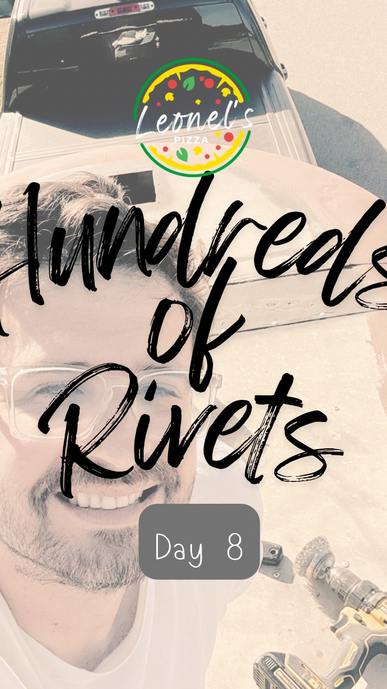 Day 8: Riveting progress! 🍕🛠️
.
.
You can’t serve world-class pizza out of a shaky trailer. Today was all about structural integrity. I spent the day drilling out old, rusted rivets and replacing them to tighten up the shell and close those pesky gaps.
It’s not the most glamorous part of the build, but knowing this horse trailer is solid as a rock makes the next steps so much easier. We’re officially one step closer to getting the ovens in and the flour flying!
Drop a “🍕” in the comments if you’re ready for a pizza trailer tour!
.
#HorseTrailerConversion #FoodTrailerBuild #PizzaCatering