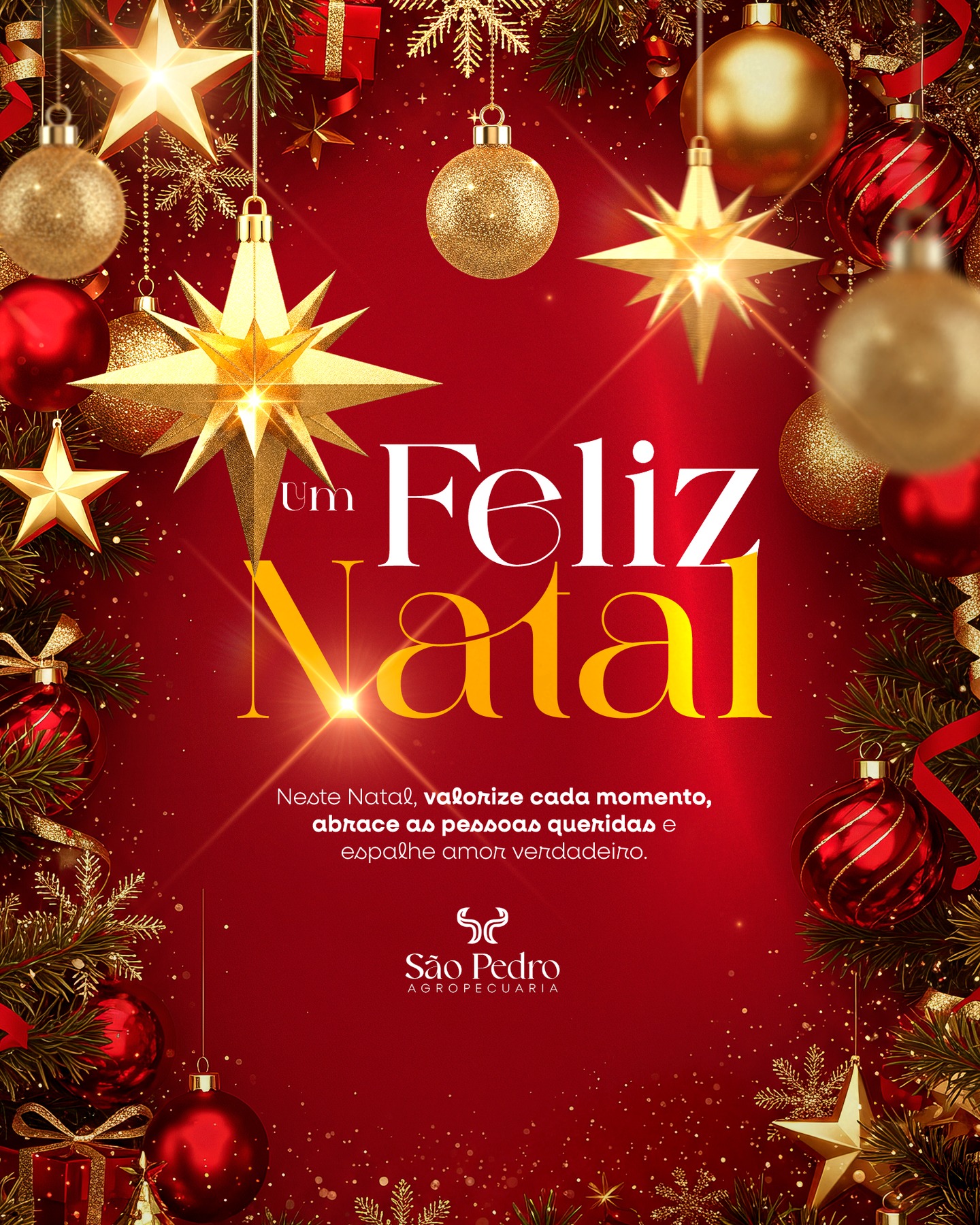O Natal é tempo de agradecer, refletir e renovar a esperança.
Em 2025, a Agropecuária São Pedro seguiu firme, com muito trabalho, dedicação e respeito às pessoas, à terra e aos animais.
Nada disso seria possível sem cada colaborador, parceiro e cliente que caminha conosco todos os dias, enfrentando desafios, celebrando conquistas e ajudando a construir uma história sólida, feita de compromisso e responsabilidade.
Que este Natal traga paz aos lares, união às famílias e força para continuarmos evoluindo juntos.
Seguimos confiantes de que 2026 será um ano de ainda mais crescimento, aprendizado e prosperidade para todos nós.
🎄 Feliz Natal e um Ano Novo abençoado!
Agropecuária São Pedro