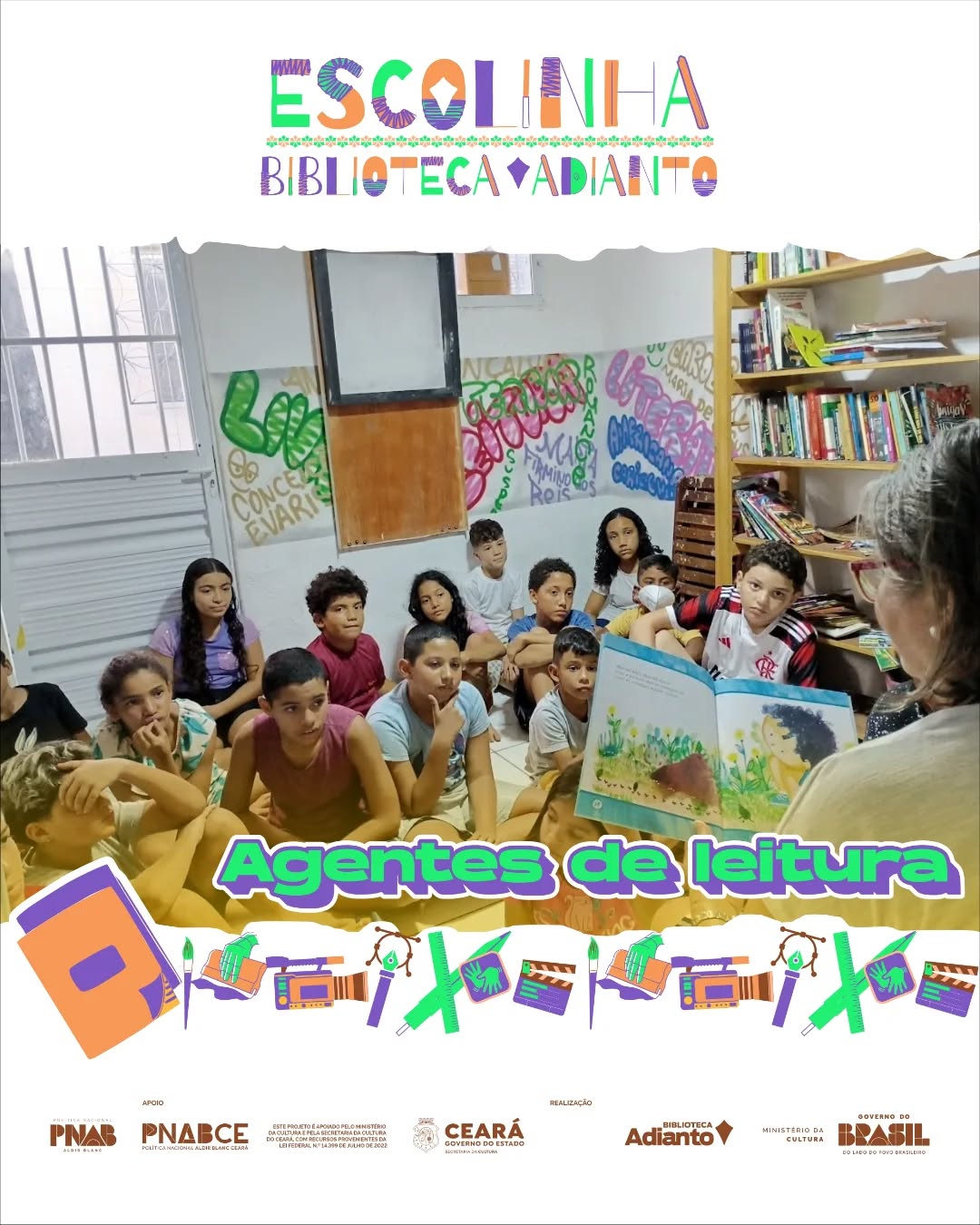 📚✨ Mediação de Leitura – Projeto Escolinha - Biblioteca Adianto ✨📚
A leitura vai muito além das palavras. Ela desperta a imaginação, fortalece vínculos e abre portas para novos mundos desde a infância. 💭🌈
No projeto Escolinha - Biblioteca @valdecilafreitas_ realizou mediações de criando um momento de escuta, troca e descobertas. Por meio das histórias, as crianças foram convidadas a pensar, sentir e se expressar, desenvolvendo o gosto pela leitura de forma leve e significativa.
Iniciativas como essa reforçam a importância da leitura como ferramenta de aprendizado, criatividade e formação cidadã. 💙📖
Seguimos acreditando que cada história lida hoje constrói um futuro mais consciente amanhã.
Este projeto é apoiado pelo Ministério da Cultura e pela Secretaria da Cultura do Ceará, com recursos provenientes da Lei Federal N.º 14.399 de Julho de 2022.
#MediaçãoDeLeitura #ProjetoEscolinha #BibliotecaAdianto #IncentivoÀLeitura #Educação Infância LeituraTransforma