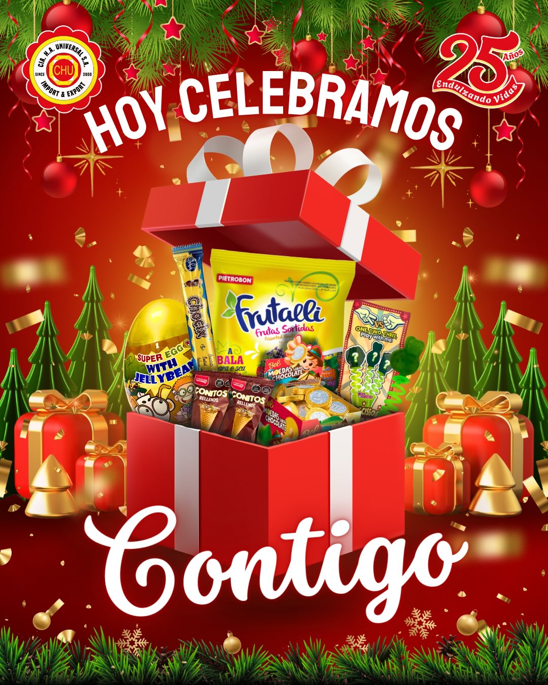 Hoy celebramos los momentos que se comparten❤️, las sonrisas que se contagian 😄 y esos detalles que hacen especial la temporada 🎄✨
En Cia. H.A. Universal acompañamos a nuestros clientes con golosinas que suman dulzura a cada celebración. 🍬🤍
🎁✨ ¡Les deseamos una Feliz Navidad llena de sabor, alegría y buenos momentos!
#ciahauniversal #navidad #golosinas #distribución #aliadoestrategico