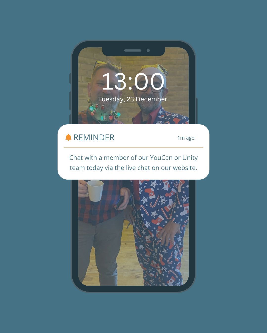 Our YouCan/Unity live chat is running today (23rd December) for young people who want to ask questions about our support! ✨
🕐 1 - 5pm
💬 Live chat via our website (link in our BIO)
Friendly, confidential, and non-judgemental 💙