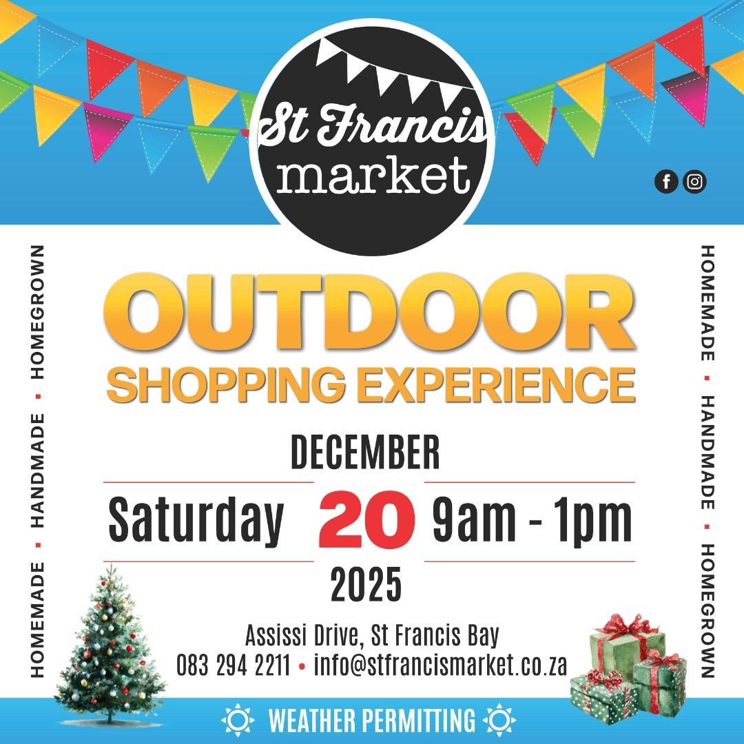 🎄CALLING ALL FESTIVE SHOPPERS🎄
We’re at the @stfrancismarket tomorrow for all uour festive shopping!
🎁 Festive dog bandanas
🎁 Toys
🎁 Treats from our friends @thebarkbakers
🎁 Pawrent accessories
📍Assissi Drive, St Francis Bay
📅 20 December 2025
⏰ 09h00 to 13h00
#dogs #stfrancisbay #market