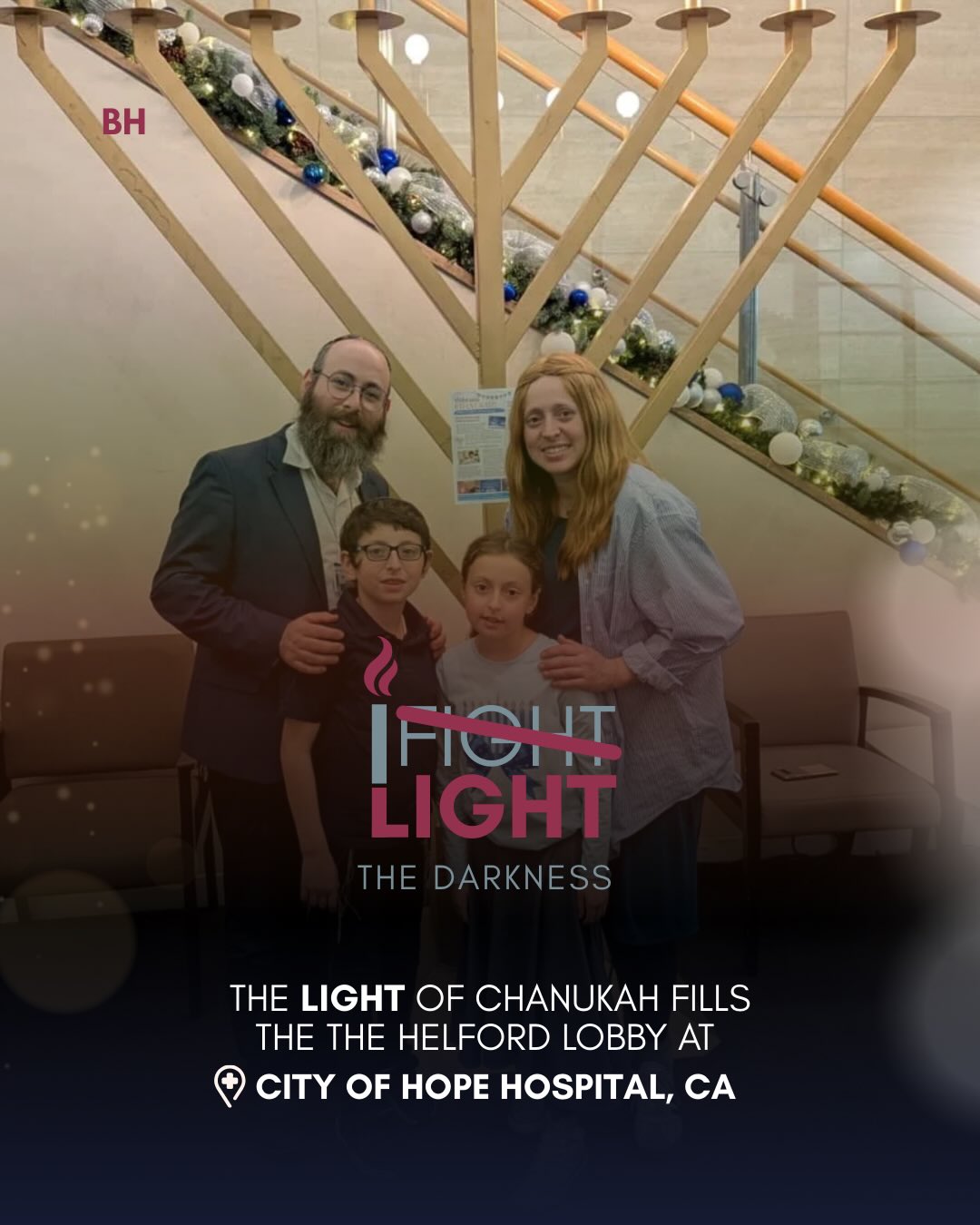 Hospitals can be some of the darkest of places for people. Not this Chanukah. Rabbi Sholom and Sima Steifel, accompanied by their children, shared the light and warmth of Chanukah at City of Hope Hospital.
With the recent attack to the Jewish community in Bondi, the darkness can feel overwhelming. Our response to darkness is to add in light, the world needs it more than ever now.✨