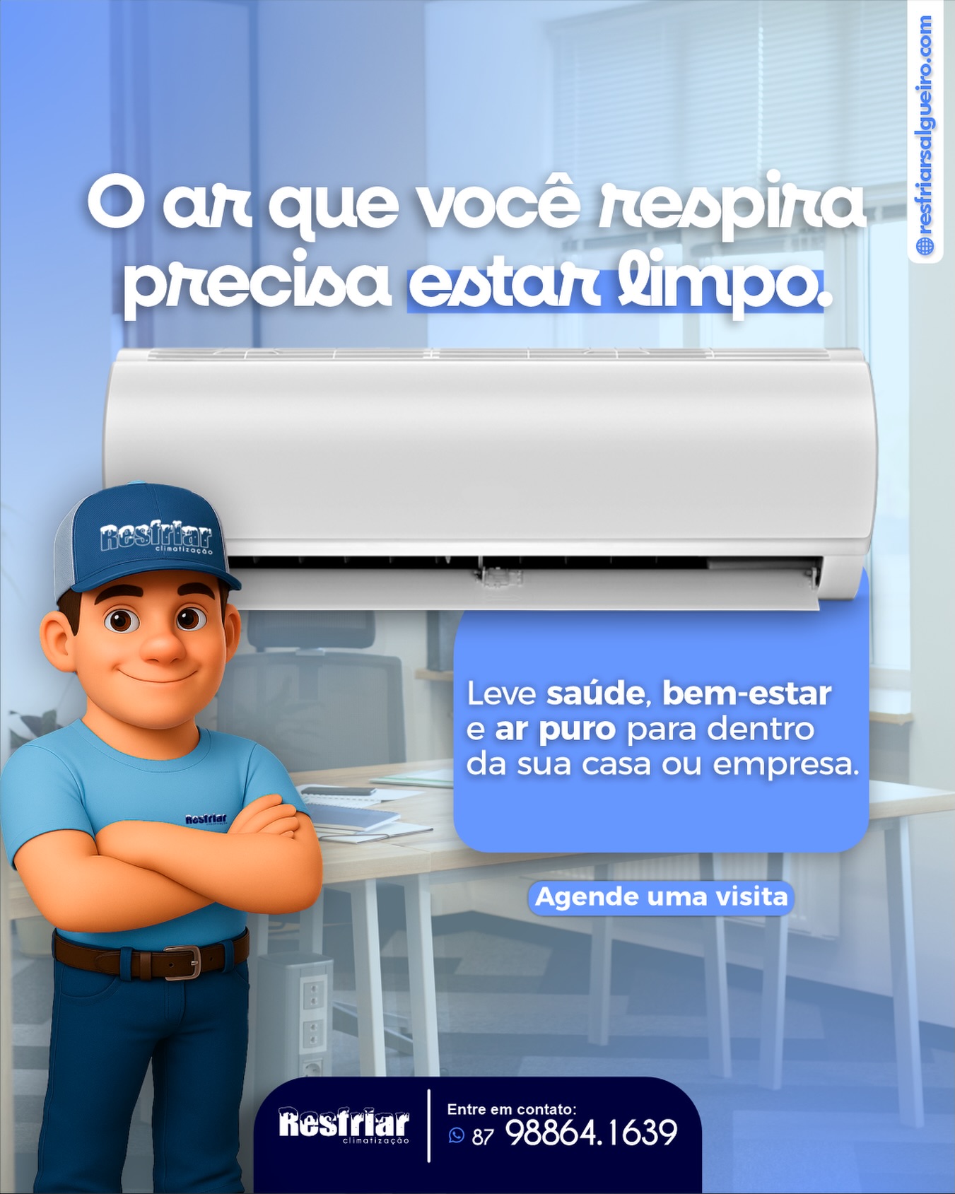 O ar que você respira faz parte da sua saúde.
Manter o ar-condicionado limpo é cuidar do bem-estar da sua família e do seu ambiente de trabalho. Conte com a Resfriar para levar mais qualidade de vida até você.
📲 Agende uma visita e respire melhor todos os dias.