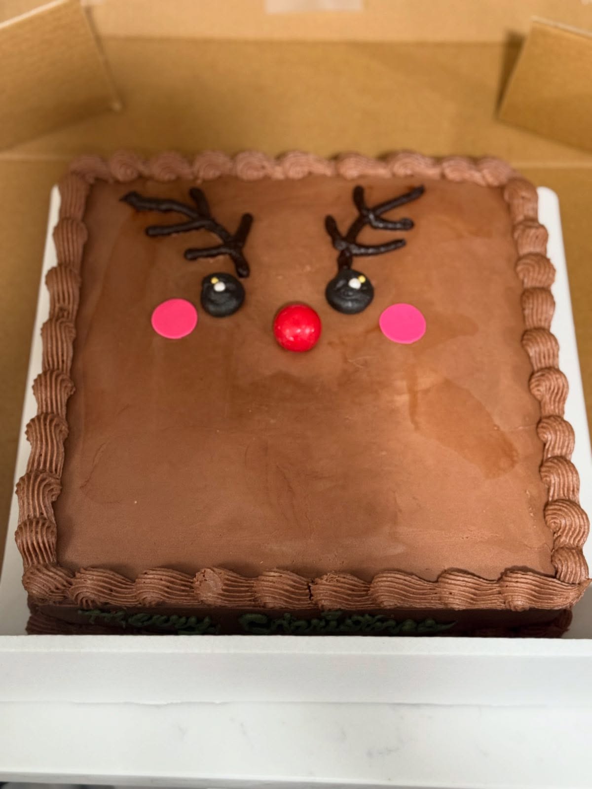 Yummy vanilla cake with chocolate frosting 🧁 #holidaybaking