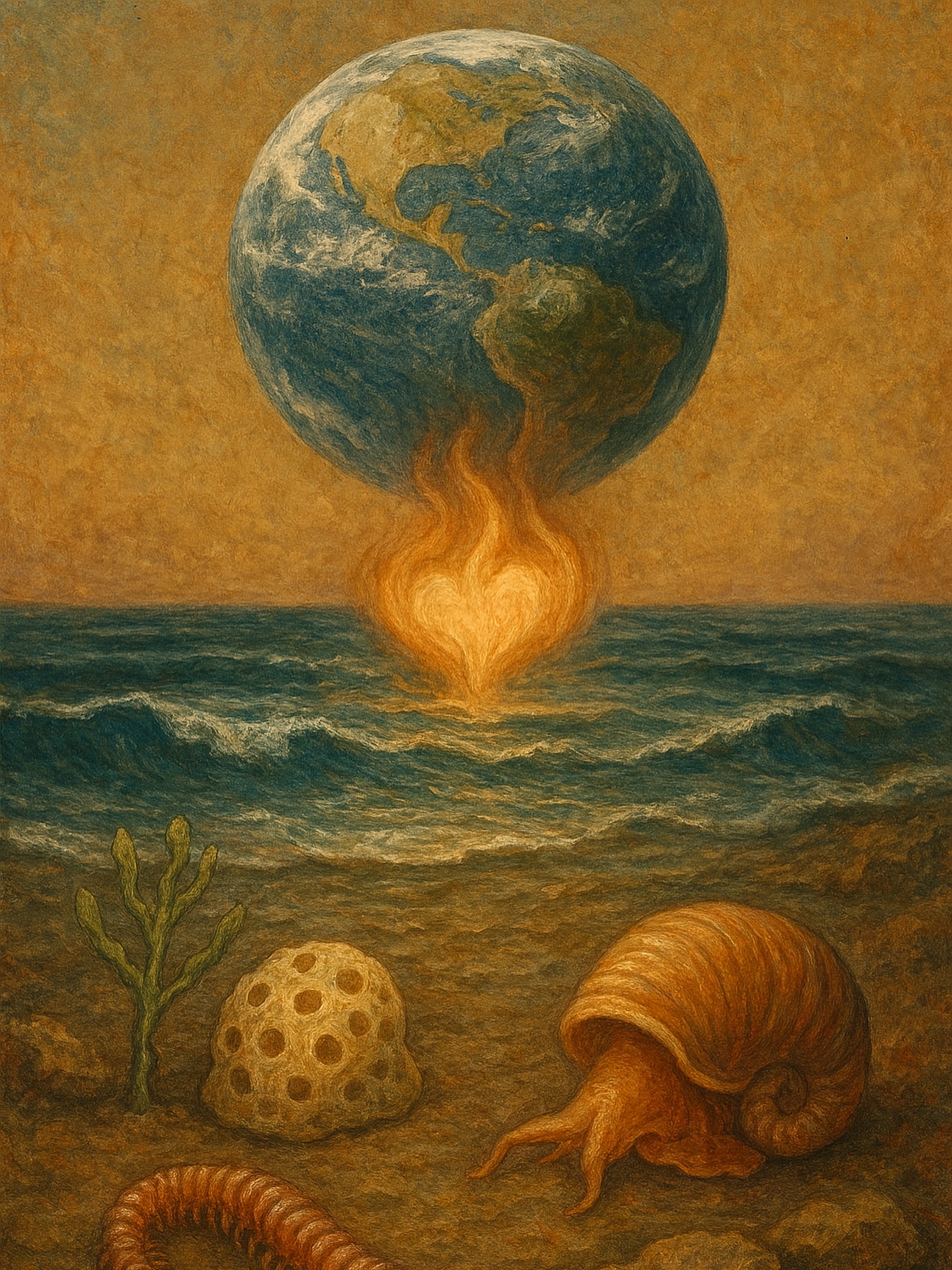 Gênesis
Casta e asséptica, a Terra
Até que no útero oceânico
pulsou o primeiro protoplasma da luxúria
E nasceu a vida
E nasceu o pecado.
A luxúria, vitoriosa, edificou:
uma alga ínfima,
uma esponja,
um verme animado de esperança,
um molusco inchado de orgulho.
E todos ascenderam,
devagar,
a graus mais ardentes de desejo.
Tão problemático foi o caminho da vida
— através da água, da pedra, do ar —
que teria cessado,
não fora a compulsão da luxúria.
Multiplicação desordenada,
força que equilibra e corrompe:
és o câncer e a semente.
Atenta, pois, sem julgar:
o que eclodiu no outro
pode germinar em ti.
#poesia #poesiabrasileira #trabalhoautoral
#arteempalavras #poesía #poem #poetrycommunity
#escritor #escritos #lardepoetas #pequenaspoesias #pequenospoetas #poemas #poesiacontemporânea #comunidadedepoesia #escritoresdeinstagram #escritoresbrasileiros #poetrylovers #poetrygram #poetryislife #poemoftheday #poetryisnotdead #poet
#poetsociety #poetsofinstagram