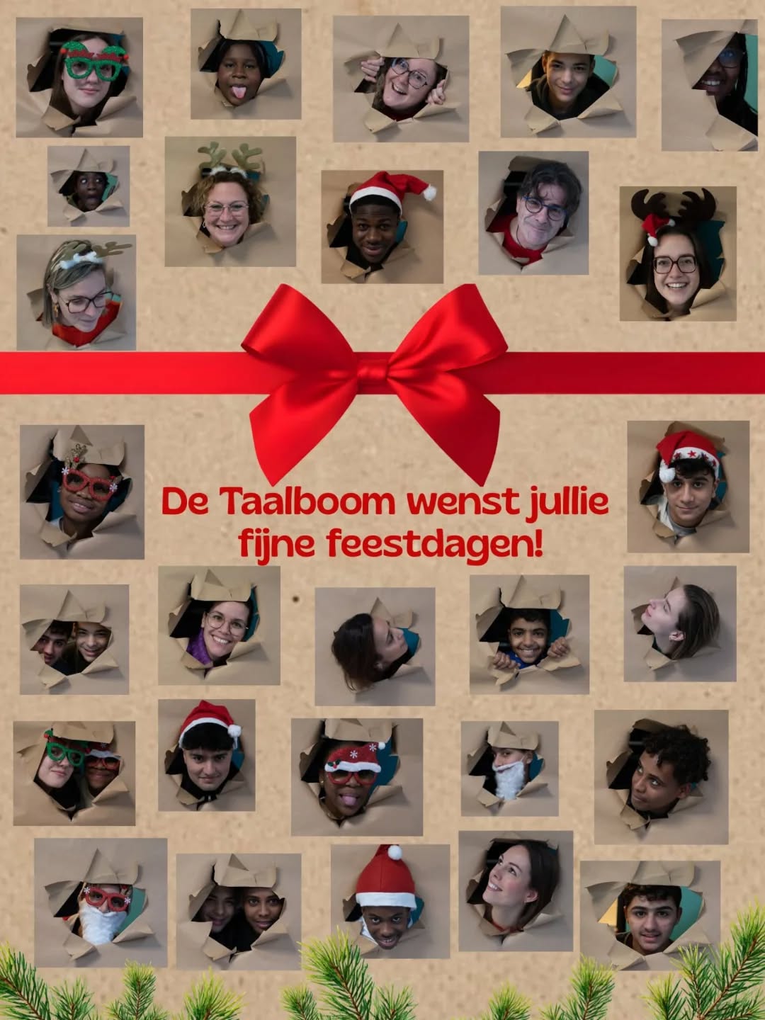 Dankjewel voor alle mooie momenten dit jaar. Fijne feesten van team De Taalboom 🎄✨️