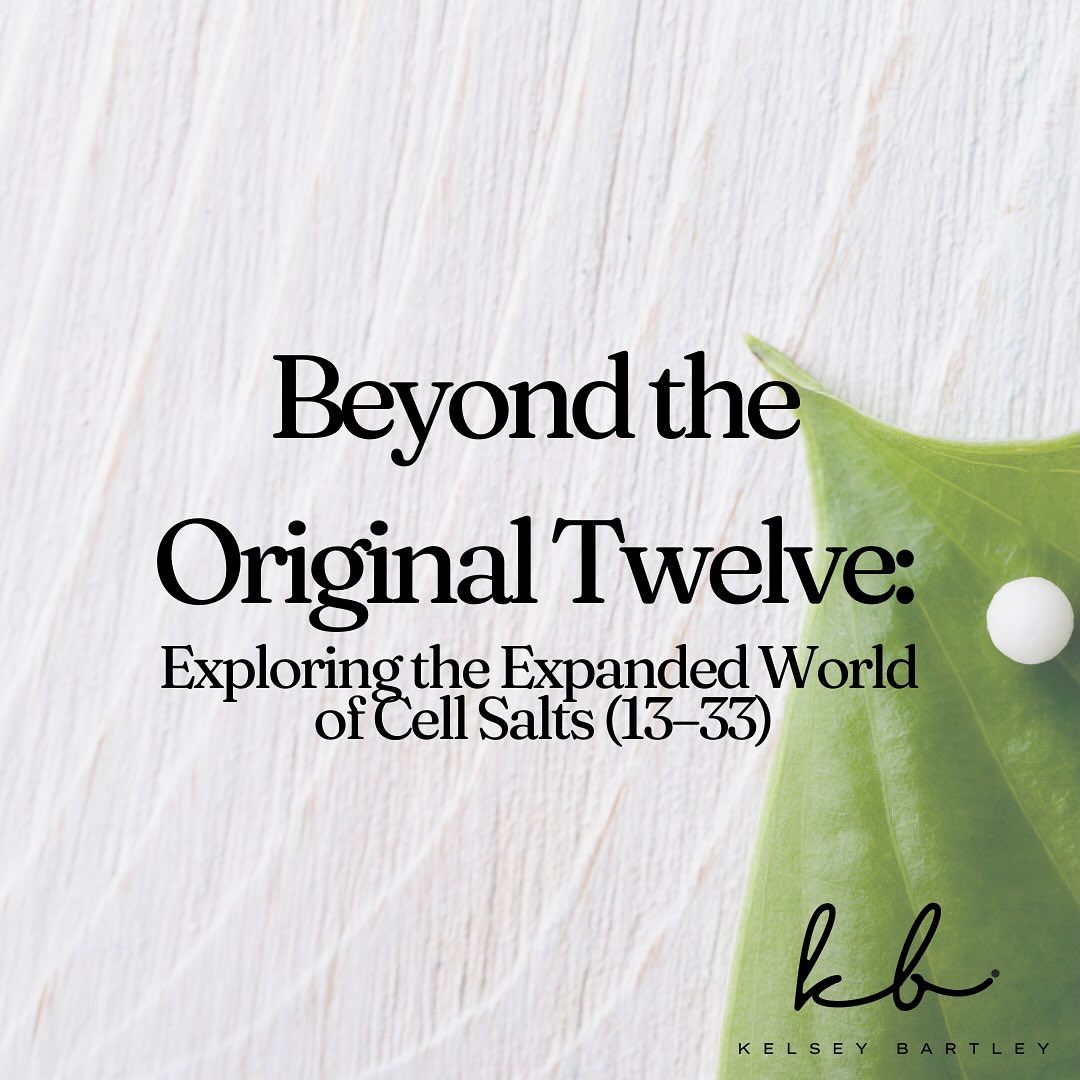The original twelve Schüessler cell salts are foundational—but they’re not the full picture.
In this post, I break down the expanded cell salts (13–33), developed after Schüessler’s original work, and how they support deeper physiological patterns involving hormones, detoxification pathways, metabolic regulation, and nervous system balance.
I also clarify a distinction that’s often misunderstood:
Homeopathy works by stimulation.
Cell salts work by nourishment—delivering minerals with biological instruction.
If you’re exploring constitutional mineral support and finding that the original twelve no longer go far enough, this article offers a clear, practical framework for understanding when and why the expanded salts matter.
Fresh on the blog (Link in bio)
https://www.kelseybartleyhealth.com/post/beyond-the-original-twelve-exploring-the-expanded-world-of-sch%C3%BCessler-cell-salts-13-33
#CellSalts #SchuesslerSalts #BiochemicMedicine #MineralTherapy #NervousSystemSupport #HormoneBalance #DetoxSupport #MetabolicHealth #NaturopathicMedicine #FunctionalMinerals #HolisticEducation #RootCauseHealing