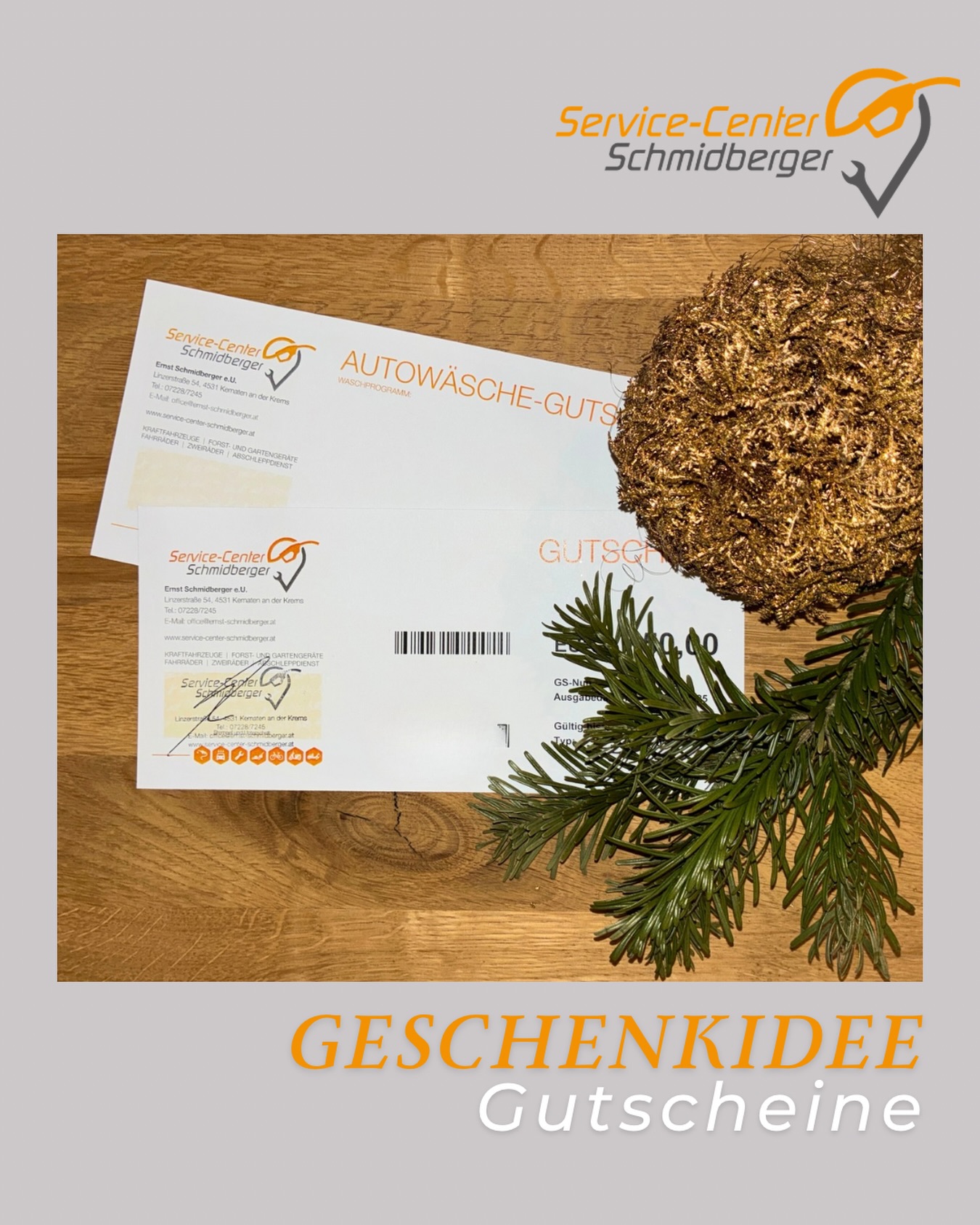 Noch auf der Suche nach Weihnachtsgeschenken?
Gutscheine können für Reparaturen, Tanken, Waschen und Fahrzeugkauf eingelöst werden 😍
#servicecenterschmidberger