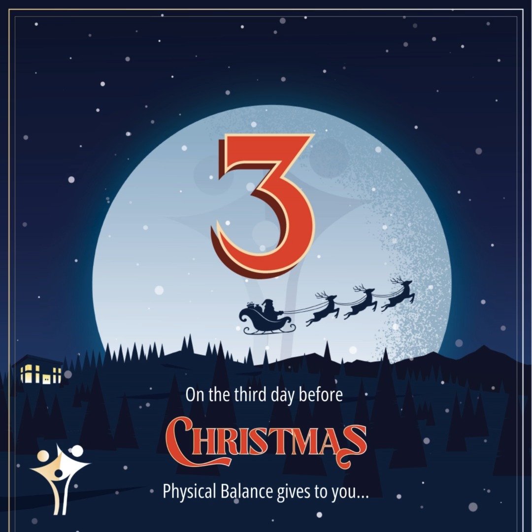 On the third day before Christmas, Physical Balance gives to you…
3 talented Acupuncturists – Carolyn, Mr Dong & Sophie – highly skilled in the practice of Traditional Acupuncture which can influence many conditions, including:
• Stress and anxiety
• Tiredness and sleep issues
• Respiratory problems (Asthma, Sinusitis, Hayfever)
• Digestive Disorders (IBS, Gastric Pain, Heartburn, and reflux)
• Women’s Health (Endometriosis, during Pregnancy, and menopause)
• Neurological Problems (Headaches and migraines, Tinnitus)
If you haven’t visited us for Traditional Acupuncture before, or just want to know a little more about it, you can visit our website (link in our bio) 😊 #physicalbalance #thestudioatphysicalbalance #basingstokeclinic #christmas2025 #pb12daysofchristmas #acupuncture #traditionalacupuncture #acupuncturebasingstoke #traditionalacupuncturebasingstoke