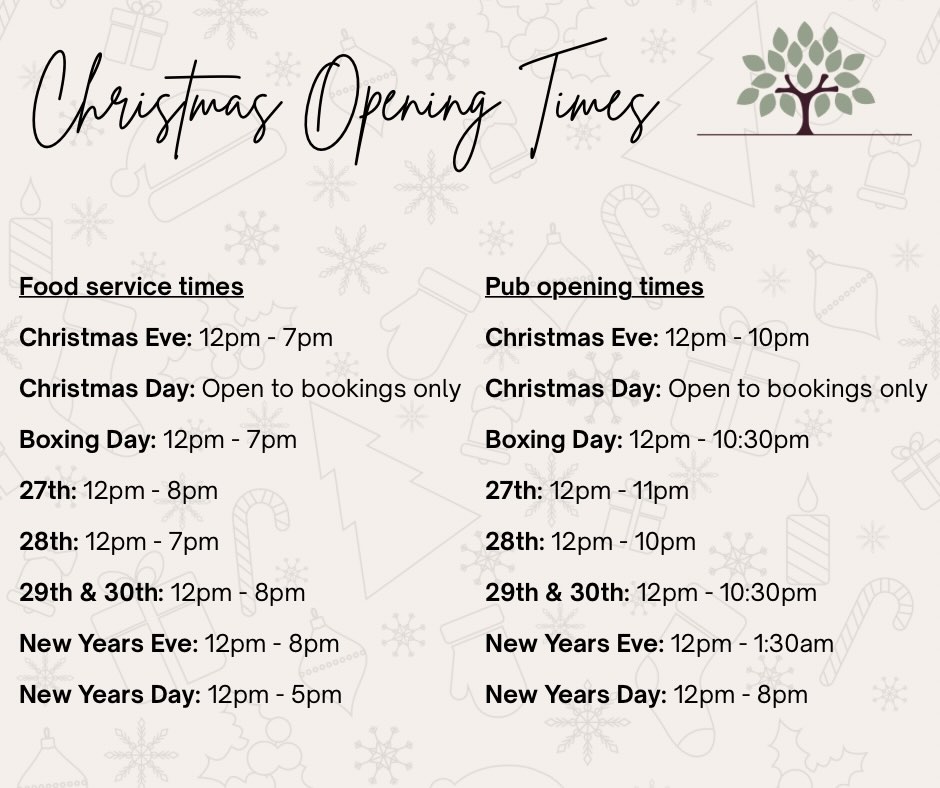 🎄Christmas Opening Times 🎄
