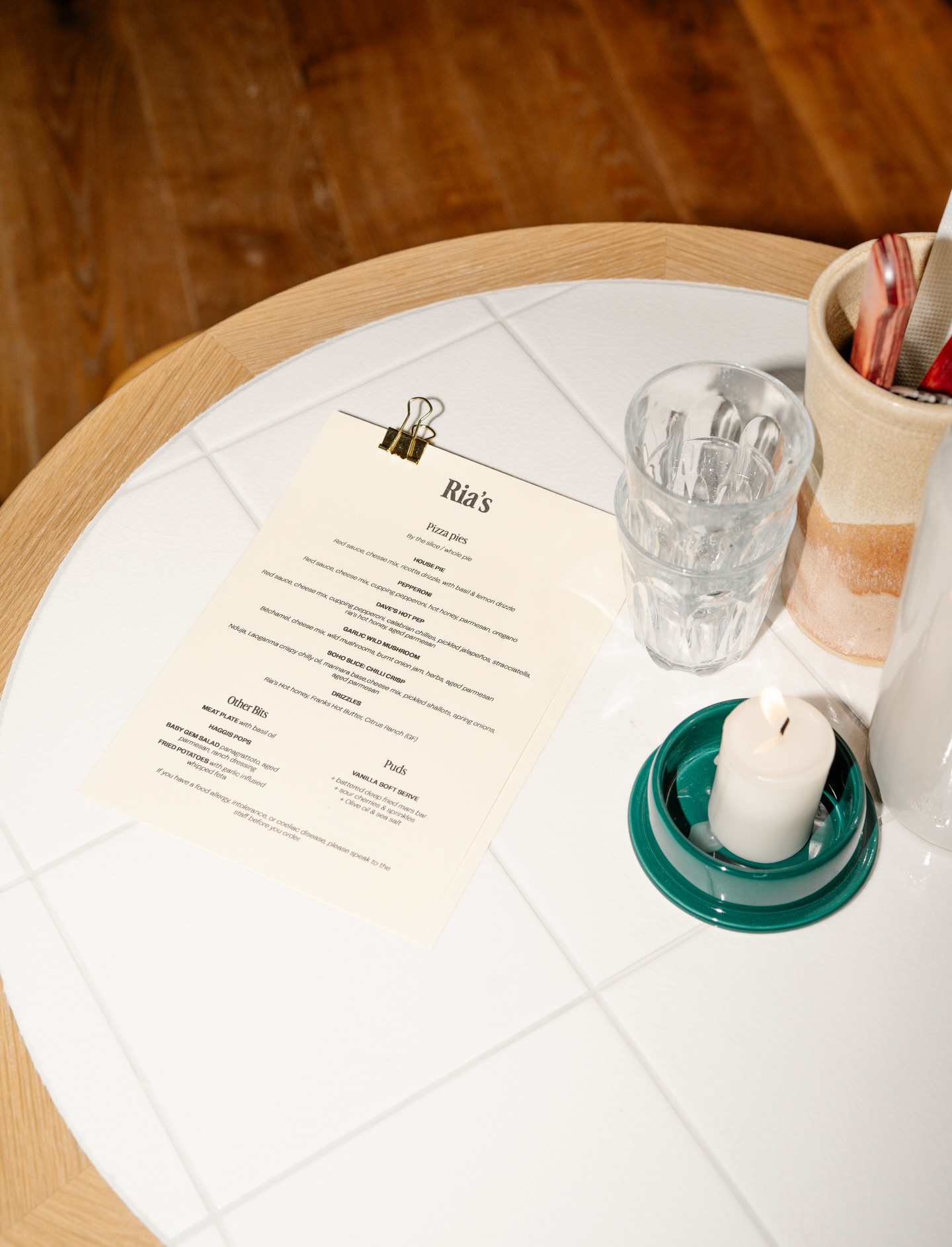 Opening hours!
If you’re braving out the holiday season in London, pop down to Ria’s! Our team will be ready to welcome you with open arms.
We still have a few NYE tables available in our Soho site if you want to see the new year in with a glass and a slice 😉