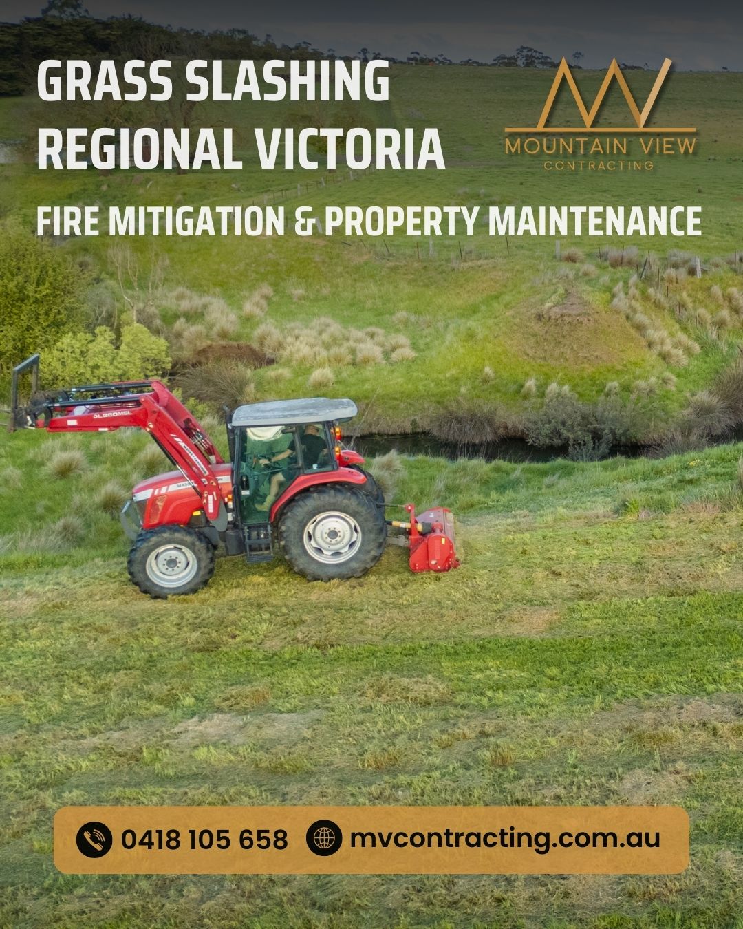 Preparing properties for summer across regional Victoria. Our grass slashing services reduce fire risk and keep acreage neat, safe, and well-maintained.
Contact Paul via messenger or the MVC website for a free quote.
.
.
.
.
.
#mountainviewcontracting #mvcontracting #earthworks #gisborne #macedonranges #ballarat #mitchellshire #creswick #daylesford #trentham #glenlyon #ashbourne #tylden #lyonville #hepburnshire #mtalexandershire #harcourt #castlemaine #maldon #woodend #lancefield
