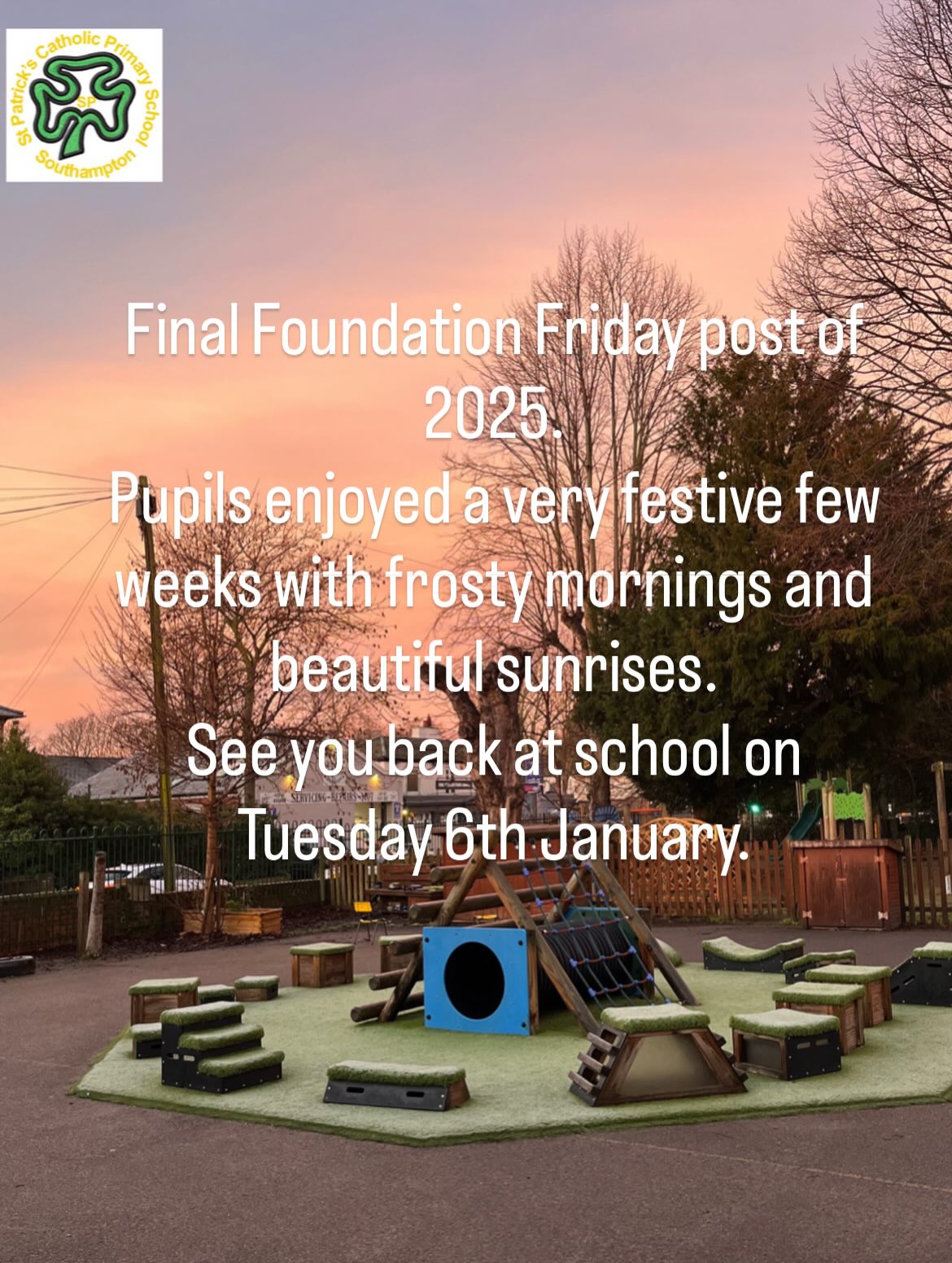 May the peace of the newborn Christ dwell in your homes,
and may His love guide your families into a healthy, hope-filled New Year.
Wishing all our parents and carers a holy and joyful Christmas.
See you back on Tuesday 6th January. 🎄🙏✨