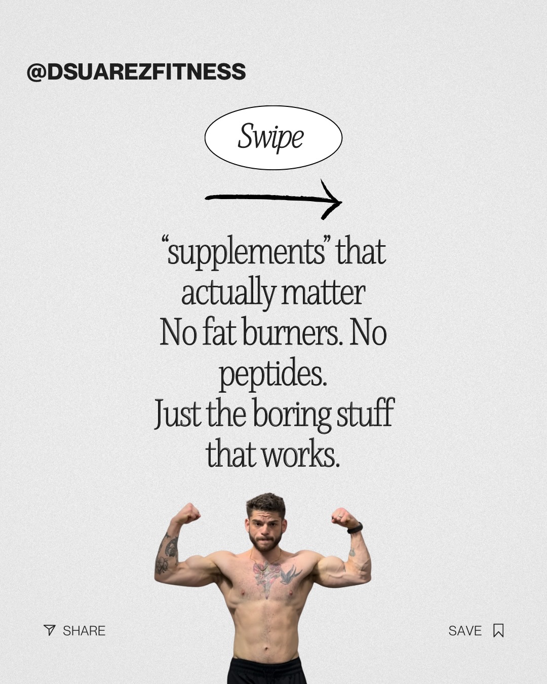 If you want a short list, this is it. Most supplements are expensive distractions and false advertising.
If you nail: creatine + omega-3 + vitamin D (if needed) + a basic multi + fruits/veg daily, you’re ahead of 95% of people. Consistency > trends. Side notes: if your omega-3 does not require refrigeration it’s probably not very effective, and don’t buy into “testosterone boosters” most are loaded with BS that doesn’t work. #metabolichealth #supplements #weightloss #diet
