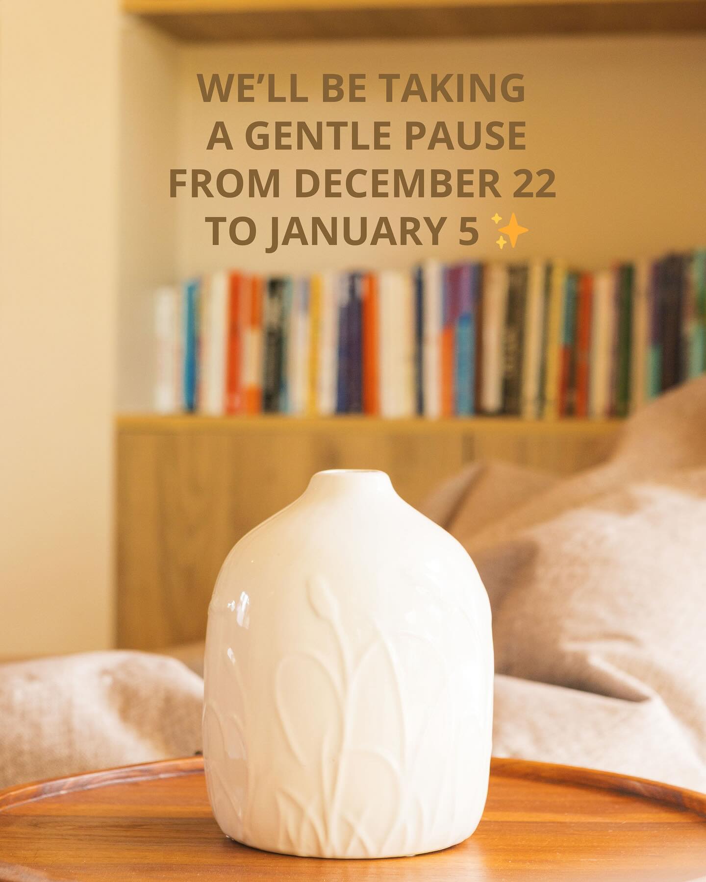 As the year comes to a close, we’re taking a gentle pause. 🤍
Umoja will be closed from 22 December and will reopen on 6 January — a moment for rest, reflection, and quiet renewal.
Thank you for moving, breathing, learning, and healing with us this year.
We look forward to welcoming you back into the sanctuary in the new year, with new energy and an open heart. 🌱✨
For any questions, feel free to reach us on WhatsApp: +255 792 444 882
#BeUmoja #togetherness #wellness #festiveseason #holidays #recharge #seeyousoon