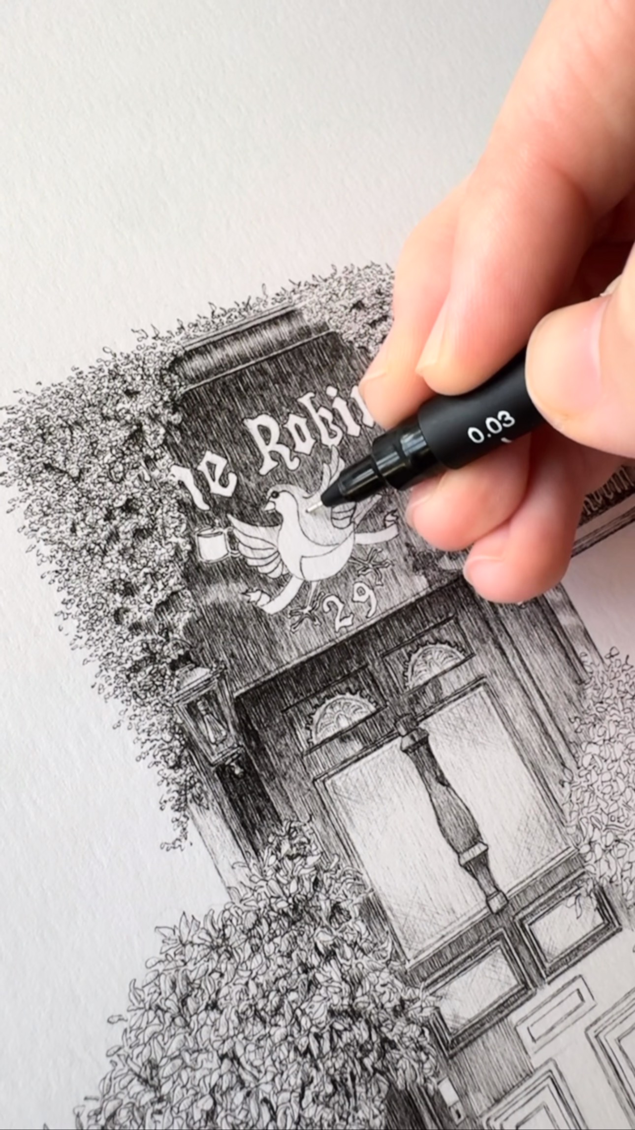 The last drawing before Christmas - felt very felicitous🎄
Have a wonderful festive period folks!
The Robin, Crouch Hill 🍻
#pendrawing #inkdrawing #artwork #sketching #process