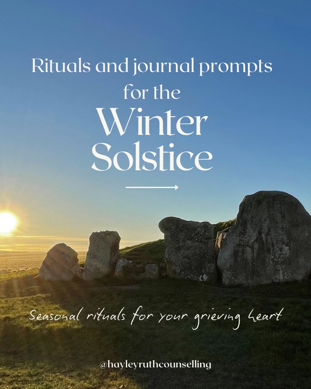 The Winter Solstice is a beautiful time to honour our grief.
As we reach the longest, darkest night of the year, grief can feel very close as our energy turns inward.
In Celtic and pagan traditions, this was a time to honour the cycle of death and rebirth, to sit with darkness while trusting in the light’s return. These ancient rituals created space for both the grief and the hope, the ending and the beginning.
For those of us carrying grief, the solstice can feel like a mirror to our own journey. It offers gentle permission to honour where we are, while trusting in our own slow return to finding balance between the dark and the light.
I’ve shared some simple rituals inspired by these traditions, along with journal prompts to reflect on your grief in line with the themes of the solstice.
I hope these rituals bring you comfort as we make our way through the darkest part of the year, and a sense of hope as we welcome the gradual return of the light. ✨
#wintersolstice #wintersolstice2025 #yule #wheeloftheyear #griefritual #griefrituals #grieftending #grieftendingrituals #solsticeritual #holidaygrief #christmasgrief #avebury #darknessandlight