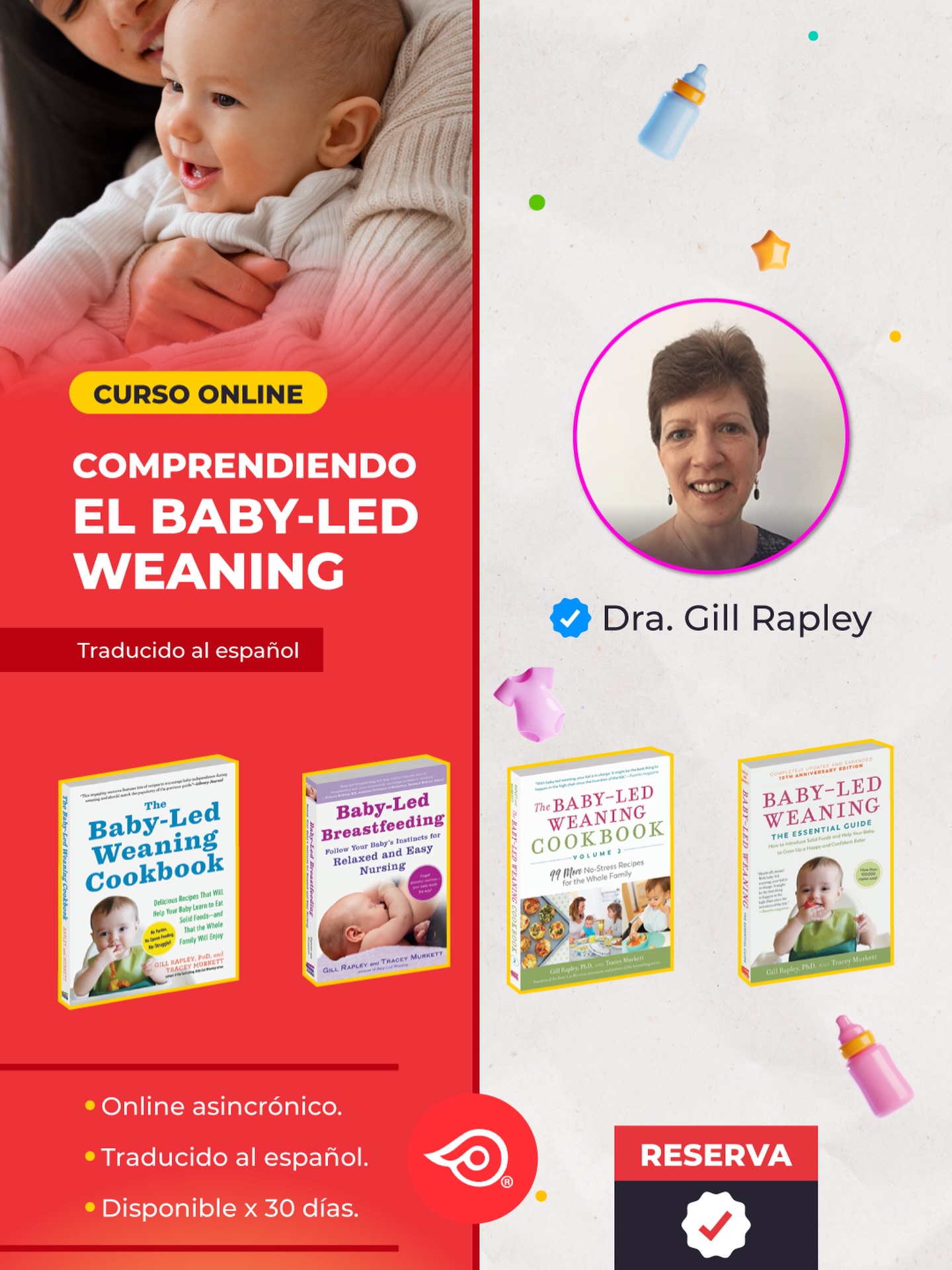 🥑 Adapted Baby-Led Weaning no es una moda, es evolución clínica.
Abrimos nuevo grupo el 15 de Enero!!
Aprende directamente con la Dra. Gill Rapley, creadora del enfoque BLW, cómo adaptar la alimentación autorregulada a bebés que necesitan algo más que “solo intentarlo”.
🎥 Curso online asincrónico | 2 horas
📅 Acceso desde el 15 de enero
📚 Incluye material de apoyo + certificado
⏳ 30 días para tomarlo a tu ritmo
💰 Preventa 20% de descuento hasta el 31 de diciembre: $959 MXN
(Después: $1,199 MXN)
Comer también es desarrollo. Hazlo bien desde el inicio.
Contáctanos!