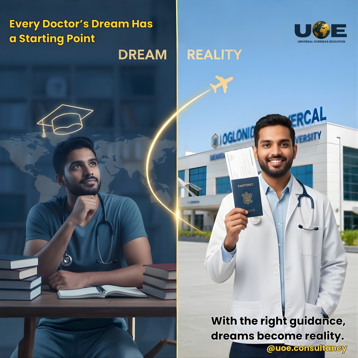 Every Doctor’s Dream Has a Starting Point. ✨
Are you stuck in the "Dream" phase, wondering if you can actually make it to medical school? It’s time to move into "Reality!" 🩺✈️
With the right guidance, your dream of wearing that white coat and traveling abroad becomes a reality. From studying at your desk to standing in front of a global medical university, UOE Consultancy is with you at every step.
Turn your vision into your profession!
🌐 Website: www.uoeconsultancy.com
📞 Contact us: 9035954041 | +91 8296062054
📲 DM us: @uoe.consultancy
Ignore Tags:
#DreamToReality #FutureMD #MBBSAbroad #MedicalJourney #WhiteCoatCeremony #UOEConsultancy #StudyAbroadSuccess #DoctorLife