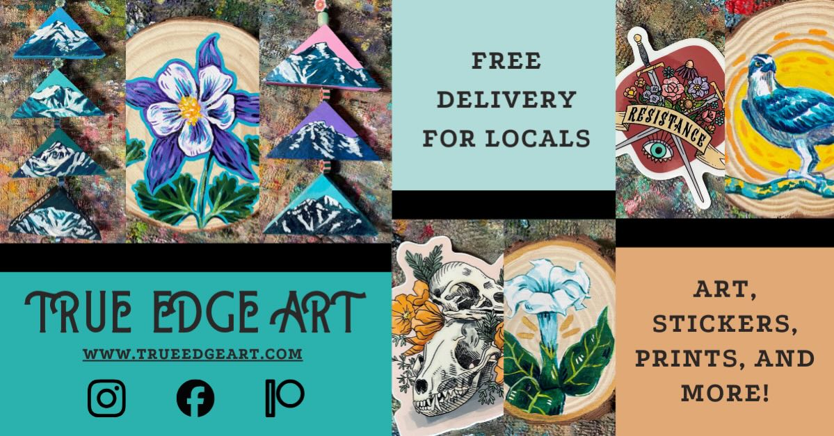Hey all! I’m offering free delivery to locals in my area (Salida, CO) if you’re nearby but not in the 81201 area then message me and we can possibly figure out a pick up/drop off situation!
🖤✨🖤
For everyone else not in Salida, at this point I can’t guarantee shipping will make it in time for Christmas, but if you’re like me and celebrate Yule from solstice to new years or second Christmas with family after the fact… then online shipping is still the way to go!
🖤✨🖤
#shopsmall #shoplocal #supportartists #supportlocal #supporthandmade