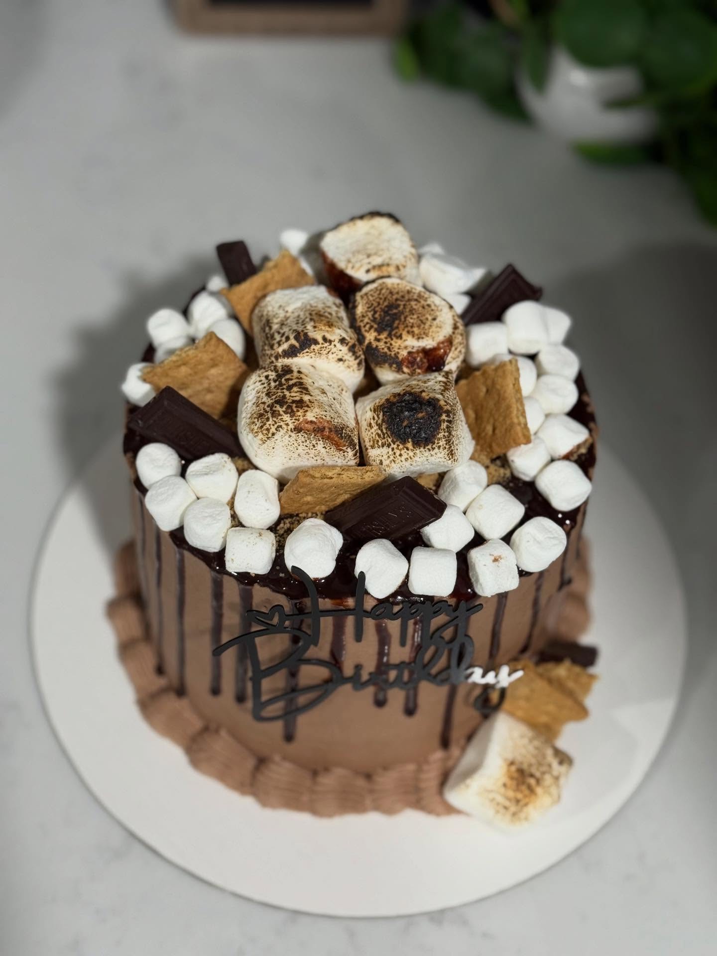 S’More birthday celebration cake