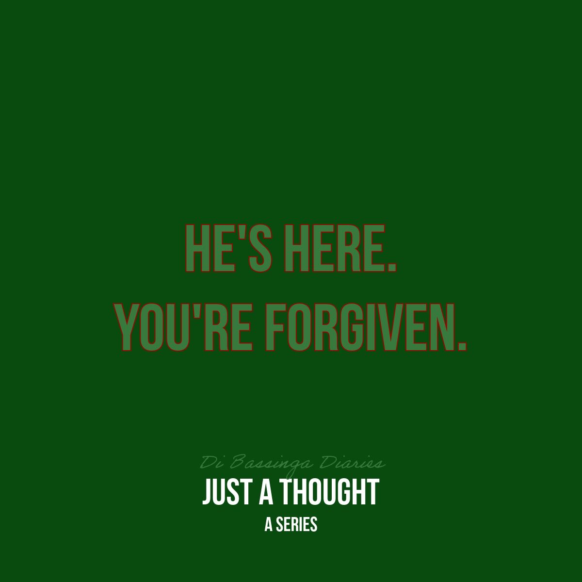 Forgiveness isn’t pretending the weight isn’t there.
It’s trusting that Christ already carried it.
As Christmas approaches, may we stop clinging to what no longer defines us—and walk in the freedom He purchased.
He’s here. You’re forgiven.
Be Blessed.
Full reflection up on dibassingadiaries.com and on Substack!
#christmas #jesus