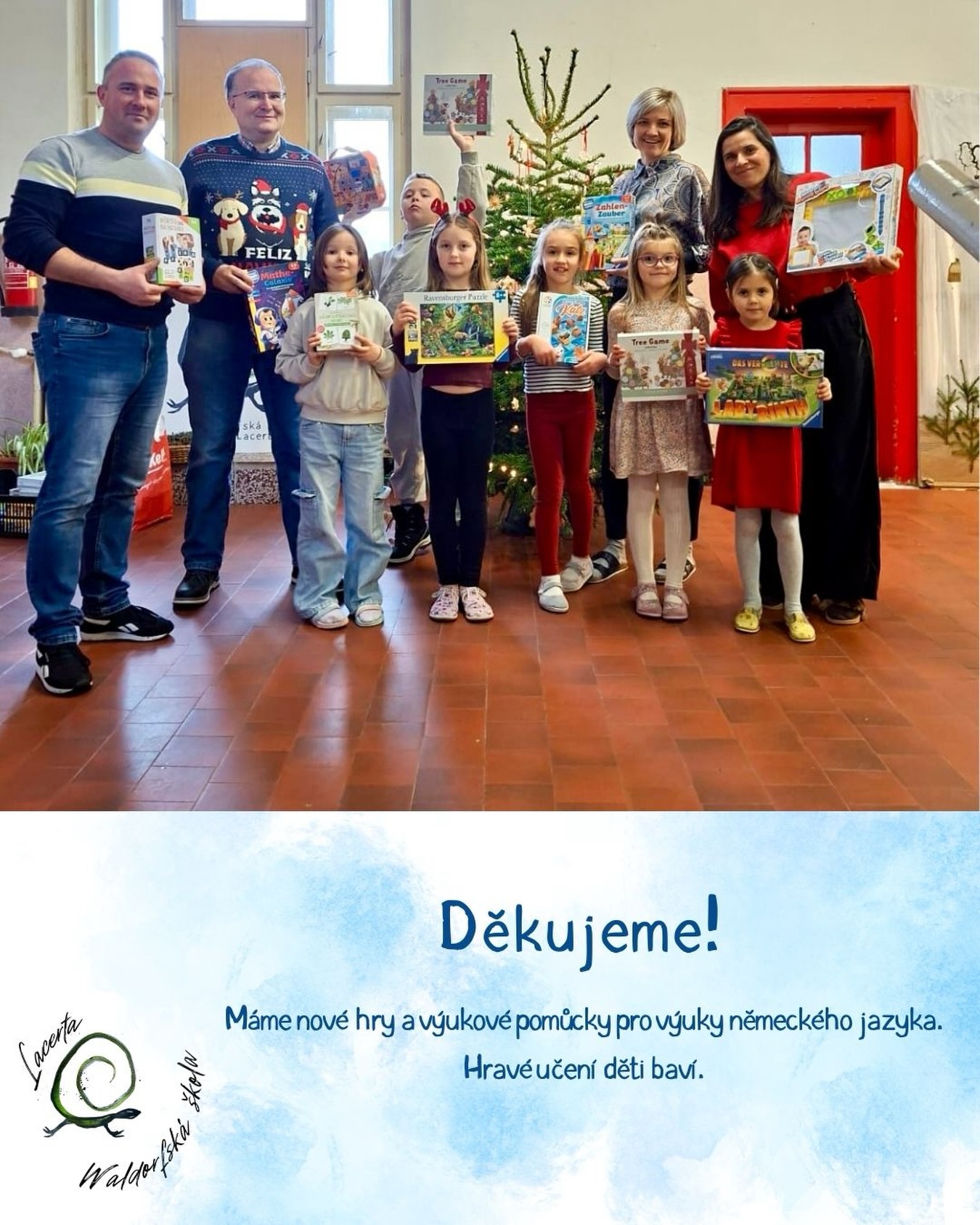 Rádi bychom srdečně poděkovali panu Hansi Söllnerovi z obce Neustift v Dolním Rakousku za štědrý dar v podobě her a výukových pomůcek pro výuku německého jazyka. 🙏
Velké poděkování patří také Mgr. Lukáši Davidovi, který tento dar laskavě zprostředkoval.
🎲 Hravé učení je jednou z forem vzdělávání, která děti baví a přináší radost i nové znalosti. Děkujeme, že podporujete vzdělávání našich dětí! 💛🦎
#waldorf
