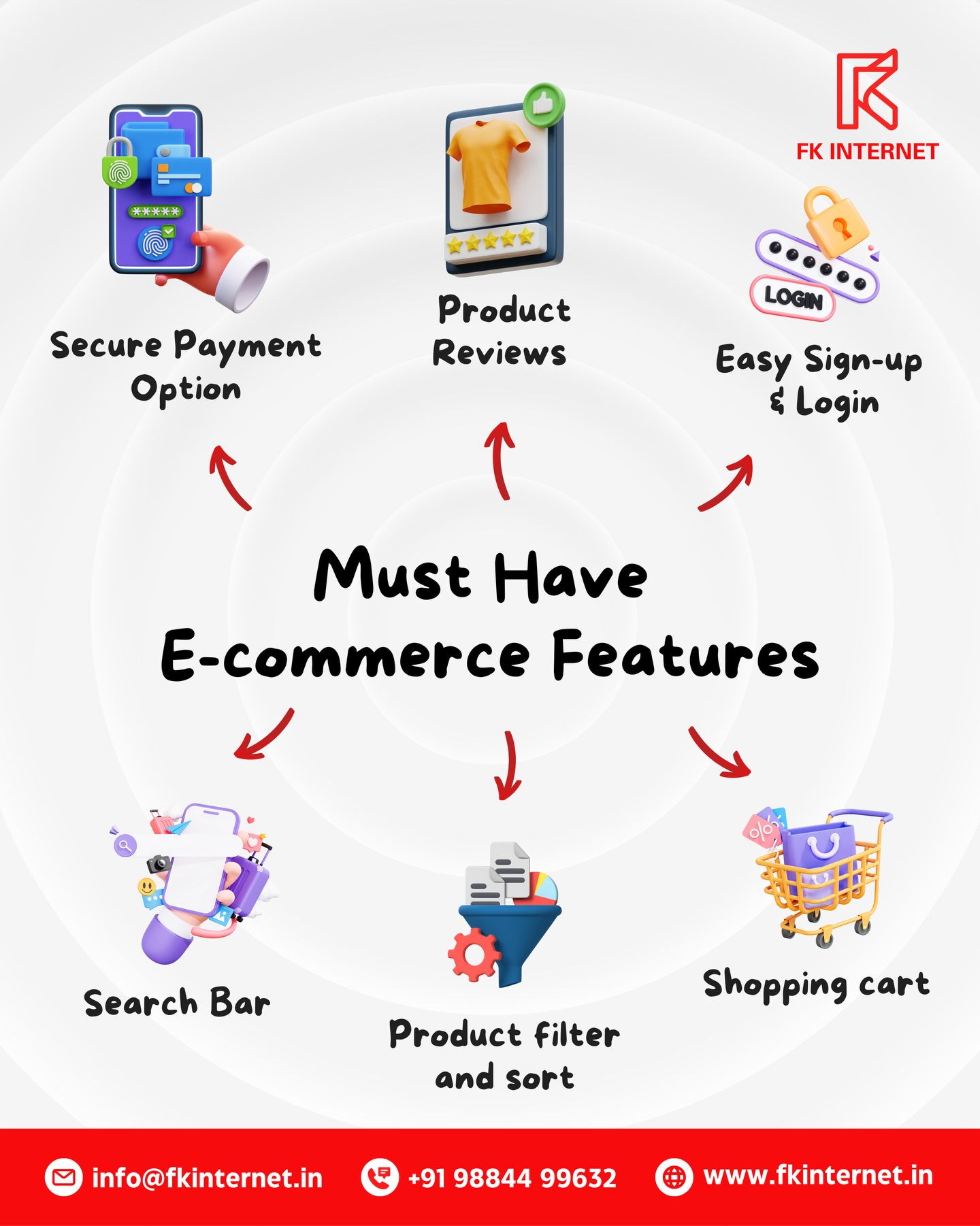 โจ Must-Have E-commerce Website Features
An e-commerce website isnโt just about listing products. Itโs about creating a smooth, trustworthy shopping experience.
A well-built e-commerce website includes:
๐ Secure payment options
โญ Product reviews that build trust
๐ Easy sign-up & login
๐ A smooth shopping cart experience
๐ Smart product filters & sorting
๐ A fast and accurate search bar
These features donโt just look good - they help customers decide faster and shop with confidence.
๐ป Designed with purpose by FK Internet
๐ฉ DM us for professional e-commerce website design
ecommercewebsite | ecommercestore | onlinestore | boostsales | SmallBusinesses | onlinepresence | ecommercewebsitedesign | ecommercewebdevelopment | budgetfriendly | onlinebusiness | webdesign | shopifystore | shopifyexpert | shopifywebsite | wixecommerce | wixstore | fkinternet