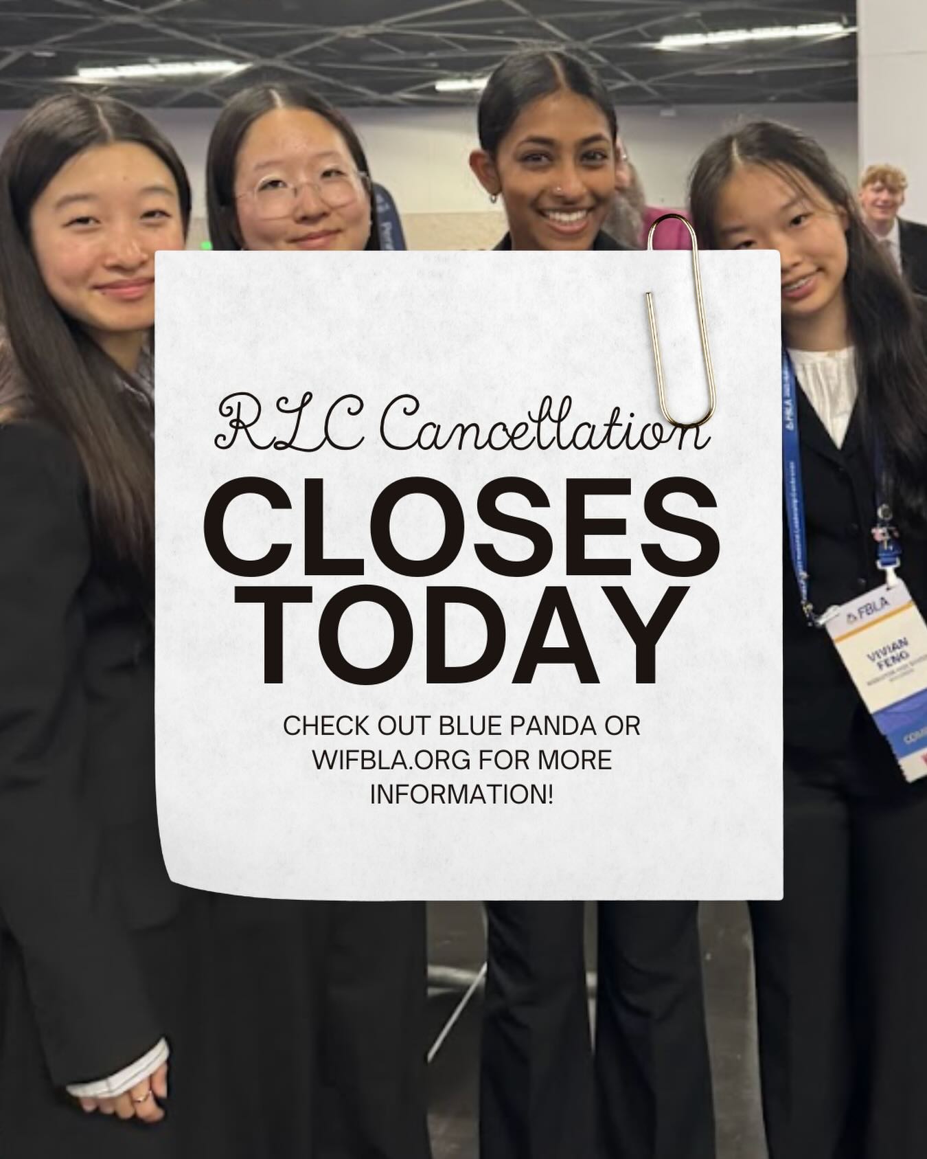 Today is cancellation deadline for MS and HS RLC! Find more information at wifbla.org!